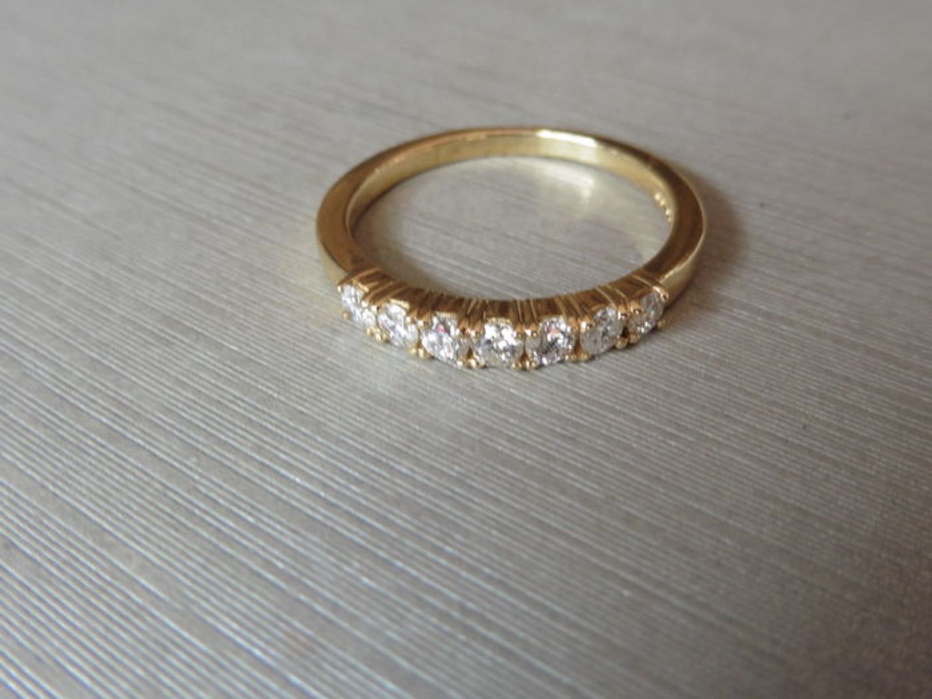 0.42ct diamond 7 stone band ring. Brilliant cut diamonds, H/i colour si3 clarity weighing 0.42ct. - Bild 3 aus 3
