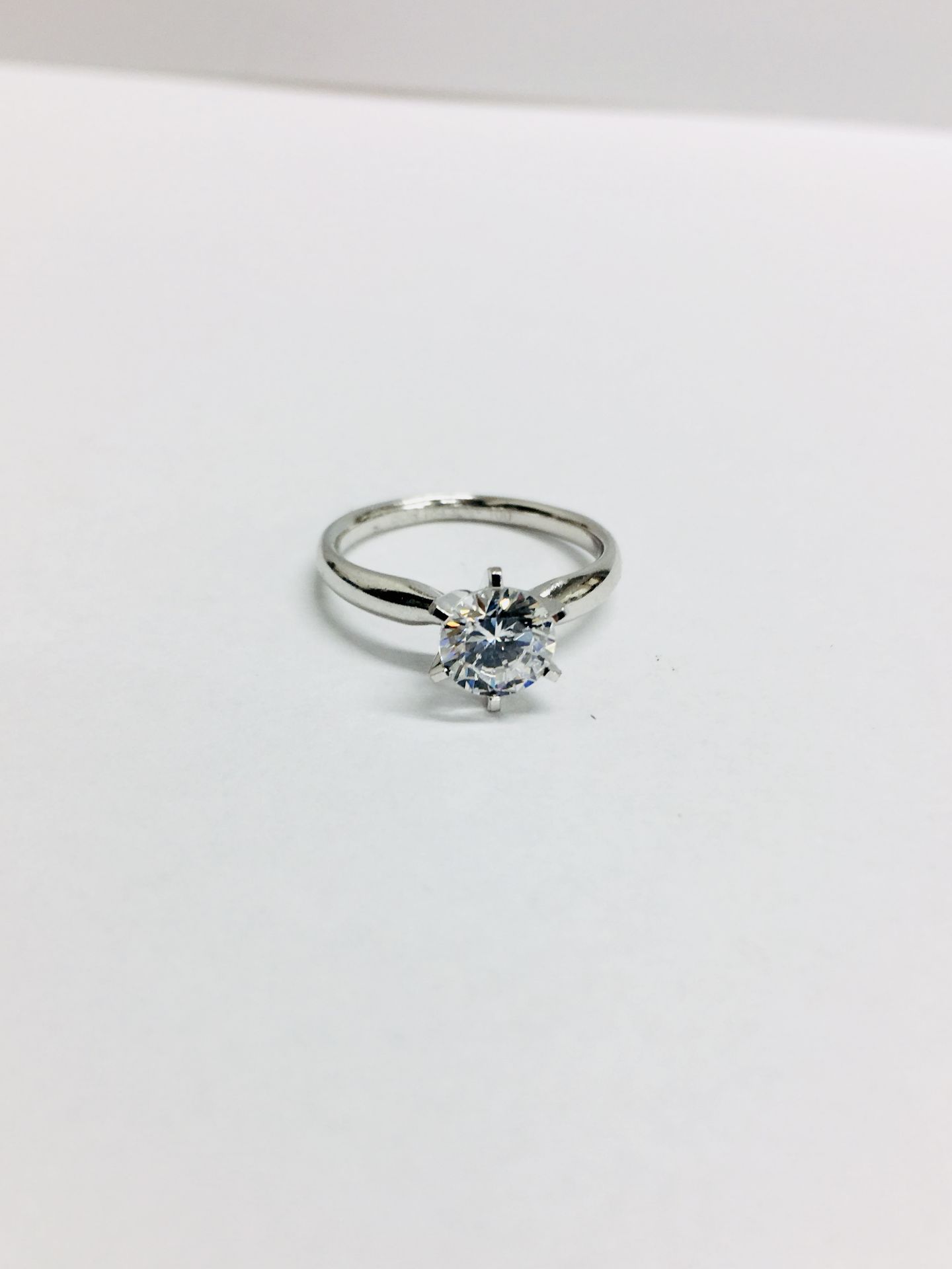 Platinum diamond solitaire ring,0.50ct h colour vs clarity diamond brilliant cut natural(clarity - Image 5 of 5