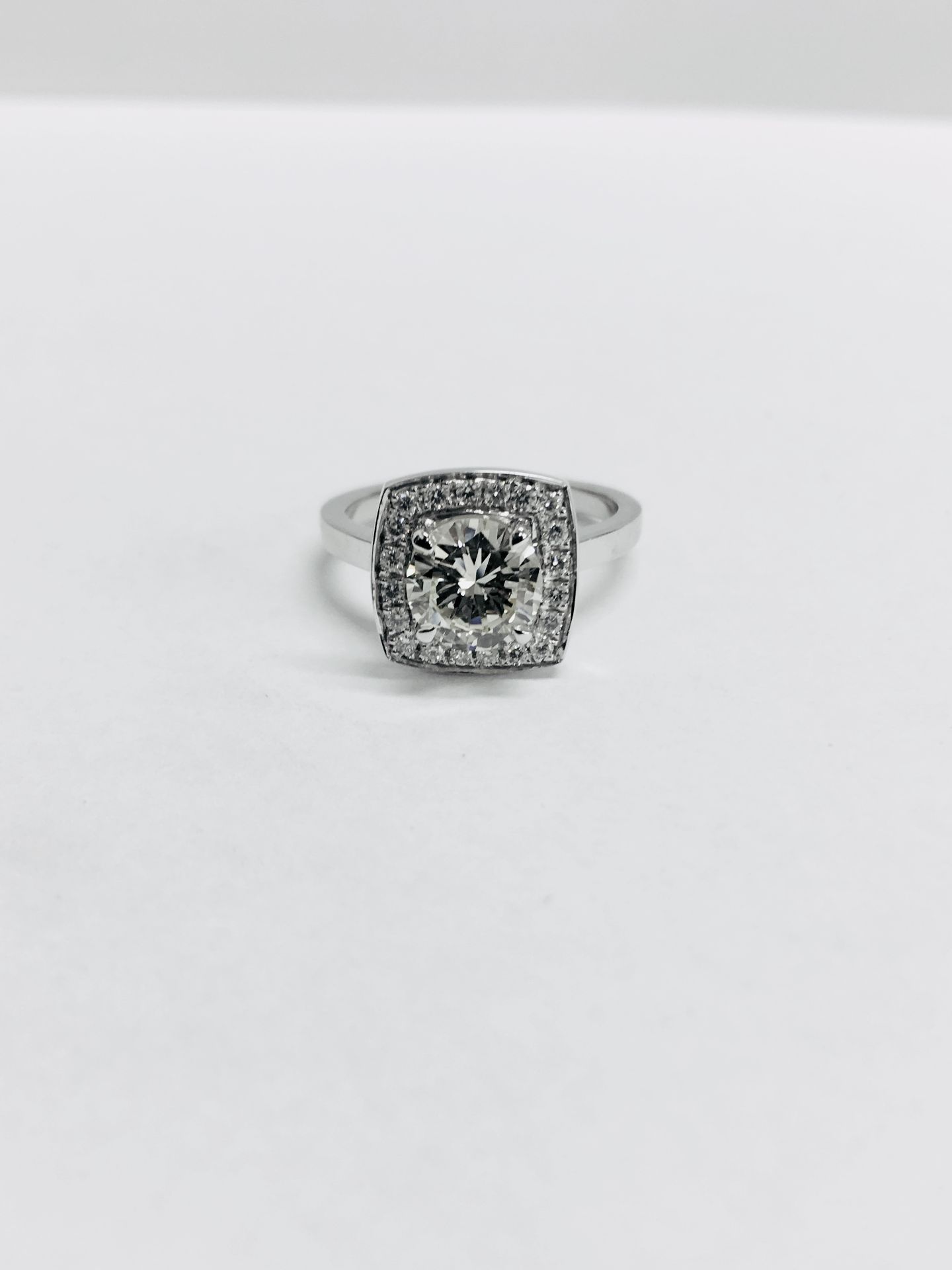 18ct white gold Handmade Halo style ring,0.50ct vs grade h colour diamond(clarity enhanced)