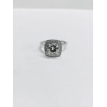 18ct white gold Handmade Halo style ring,0.50ct vs grade h colour diamond(clarity enhanced)