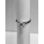 Platinum diamond solitaire ring 4 claw,0.50ct brilliant cut diamond h colour vs clarity