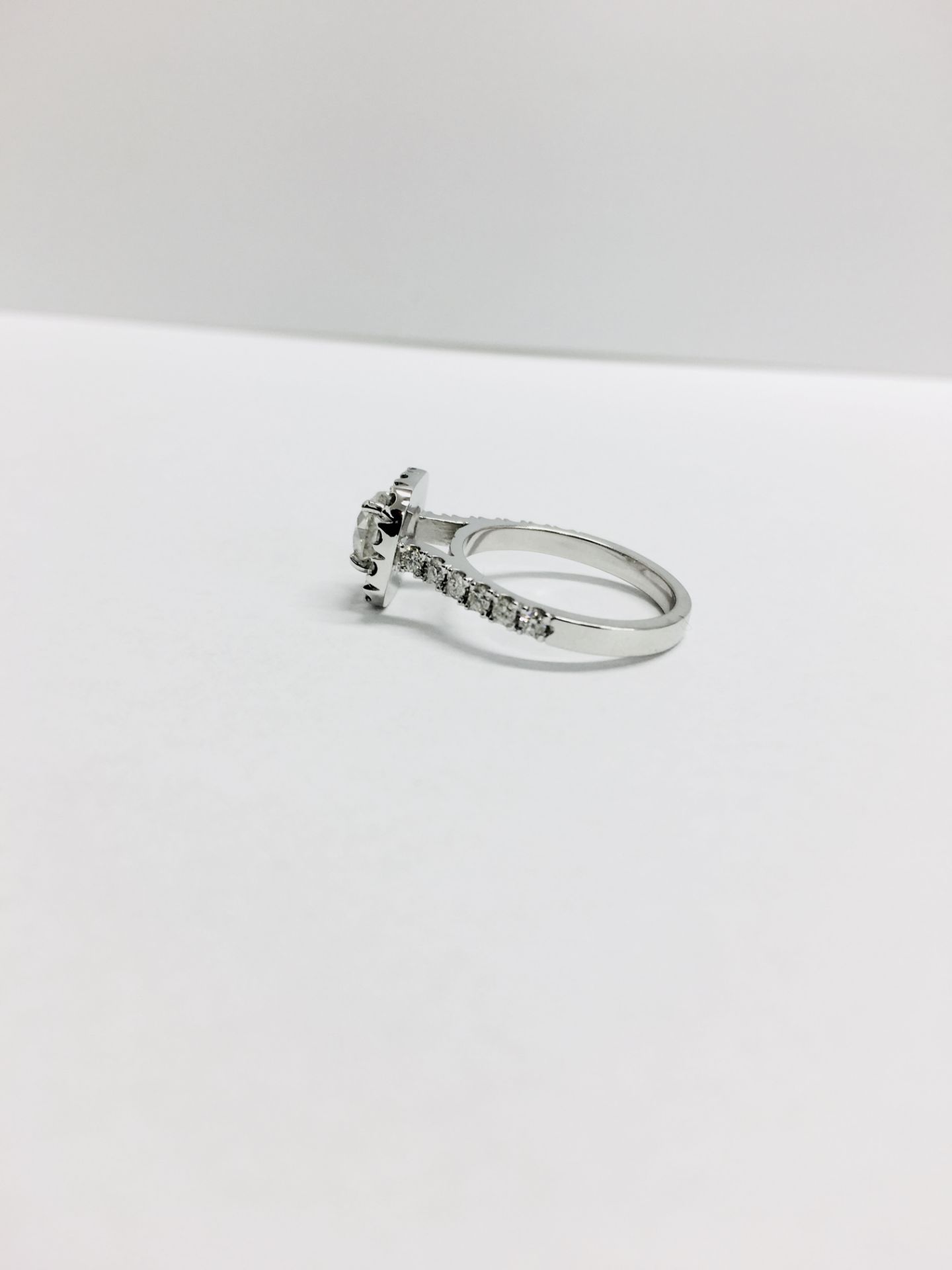 18ct white gold Halo style Diamond ring,0.50ct brilliant cut centre,h colour vs clarity,0.25ct - Image 3 of 6
