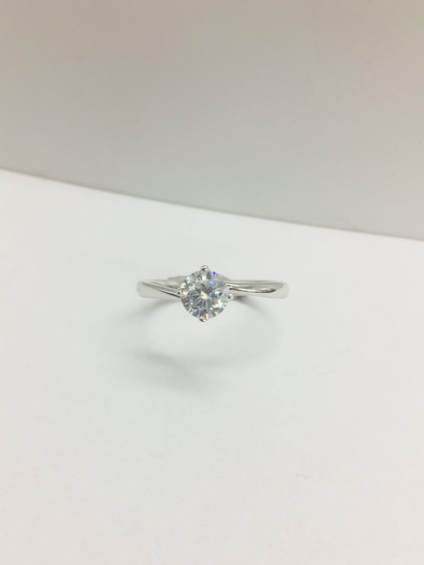 Platinum diamond twist style solitaire ring,0.50ct diamond h colour vs clarity (clarity enhanced), - Image 4 of 4
