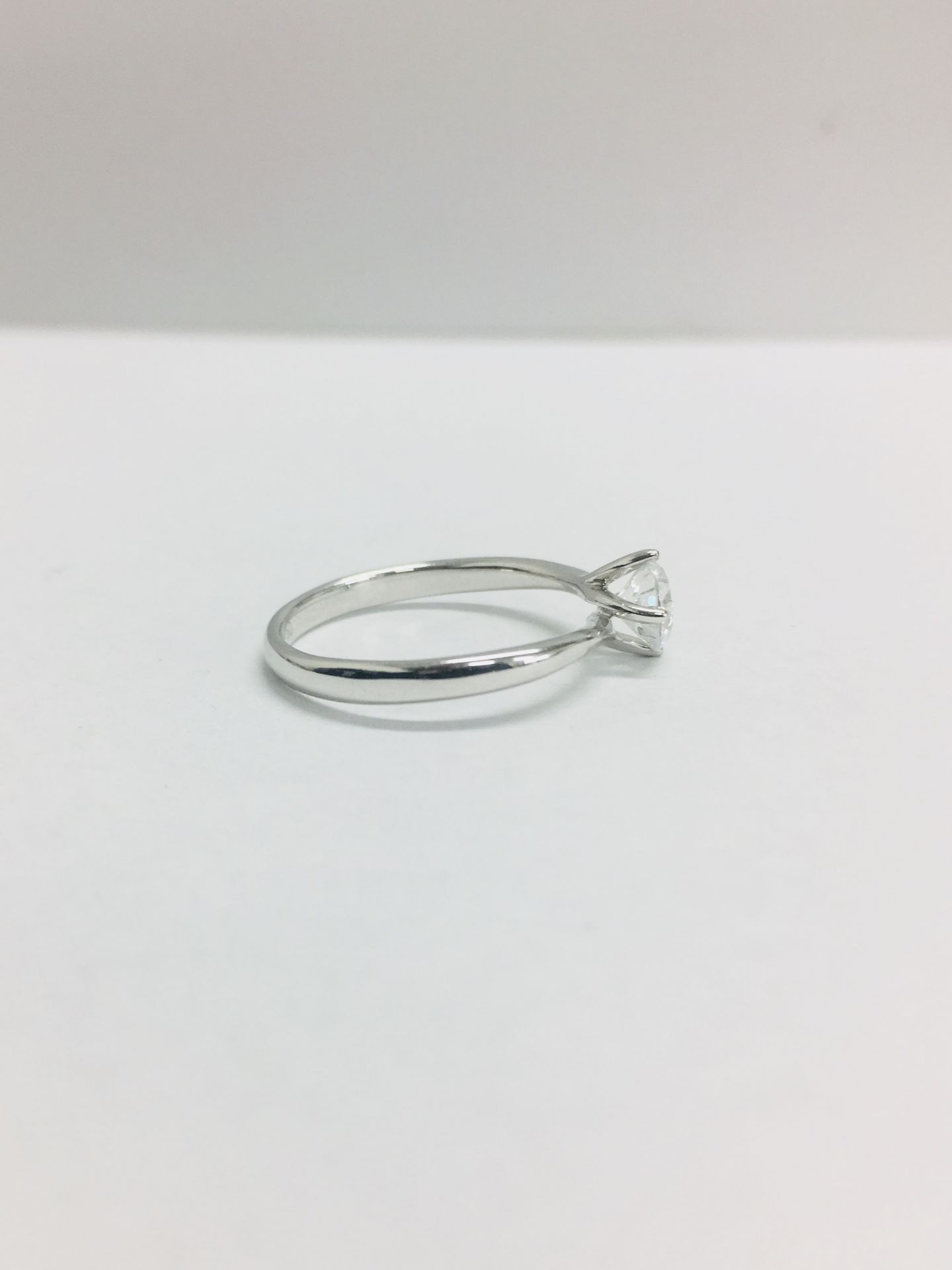 Platinum diamond twist style solitaire ring,0.50ct diamond h colour vs clarity (clarity enhanced), - Image 3 of 4