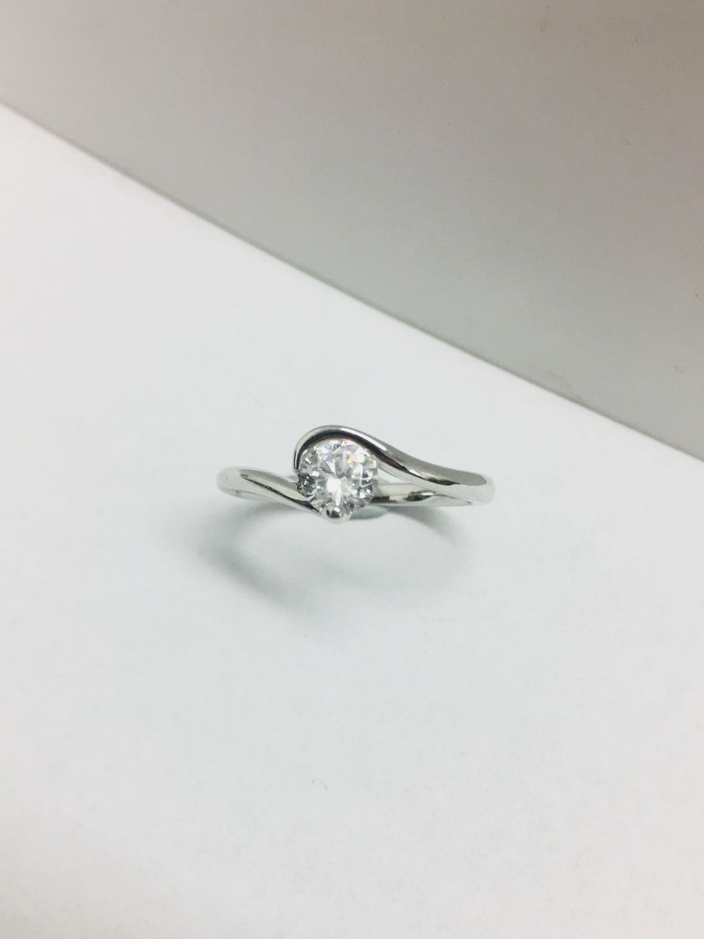 Platinum twist style diamond solitaire ring,0.50ct h colour vs clarity diamond(clarity enhanced),4. - Image 3 of 6