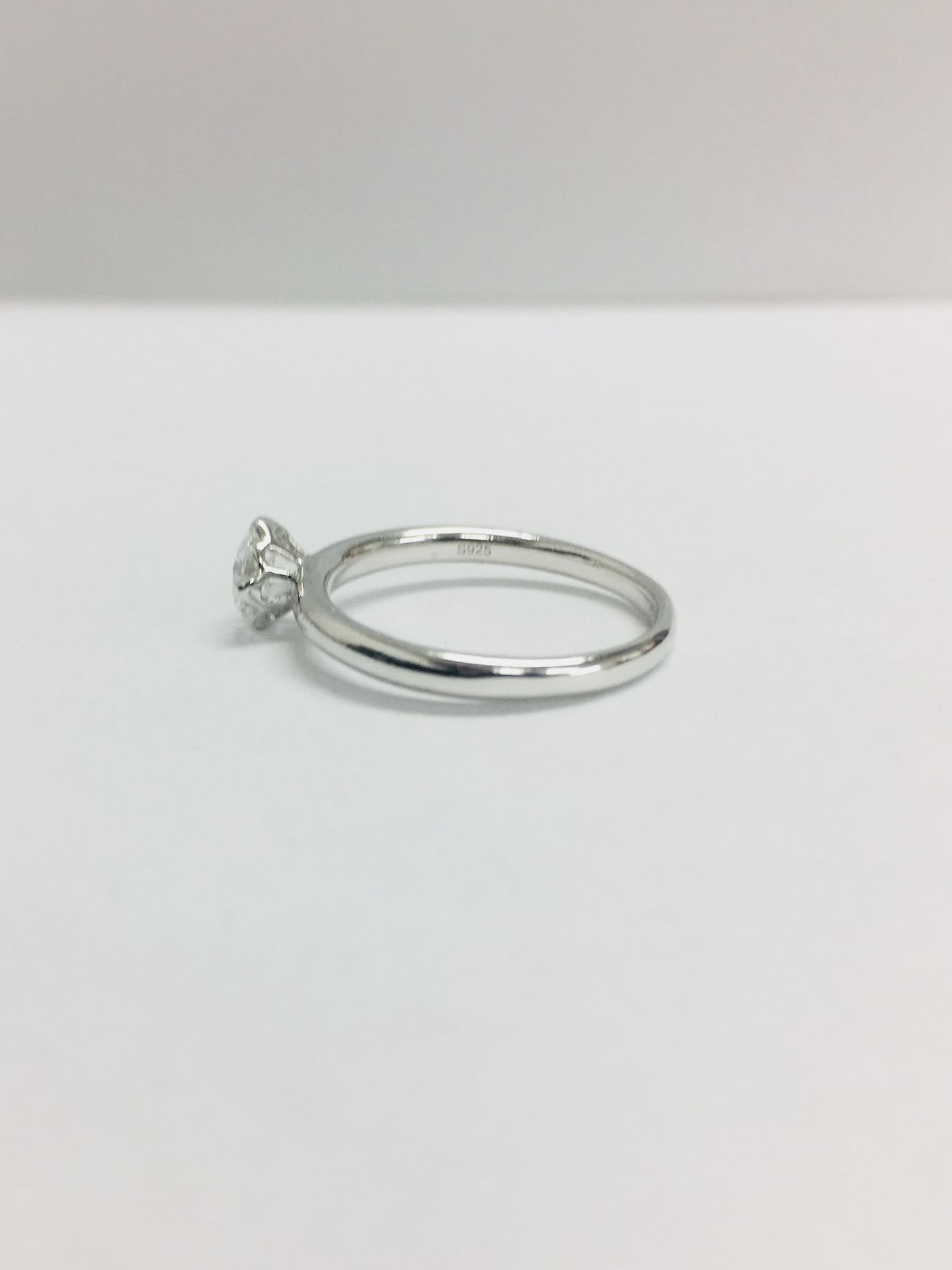 Platinum diamond solitaire ring,0.50ct brillliant cut diamond h colour vs clarity(clarity enhanced), - Bild 3 aus 6