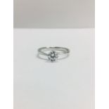 Platinum diamond twist style solitaire ring,0.50ct diamond h colour vs clarity (clarity enhanced),