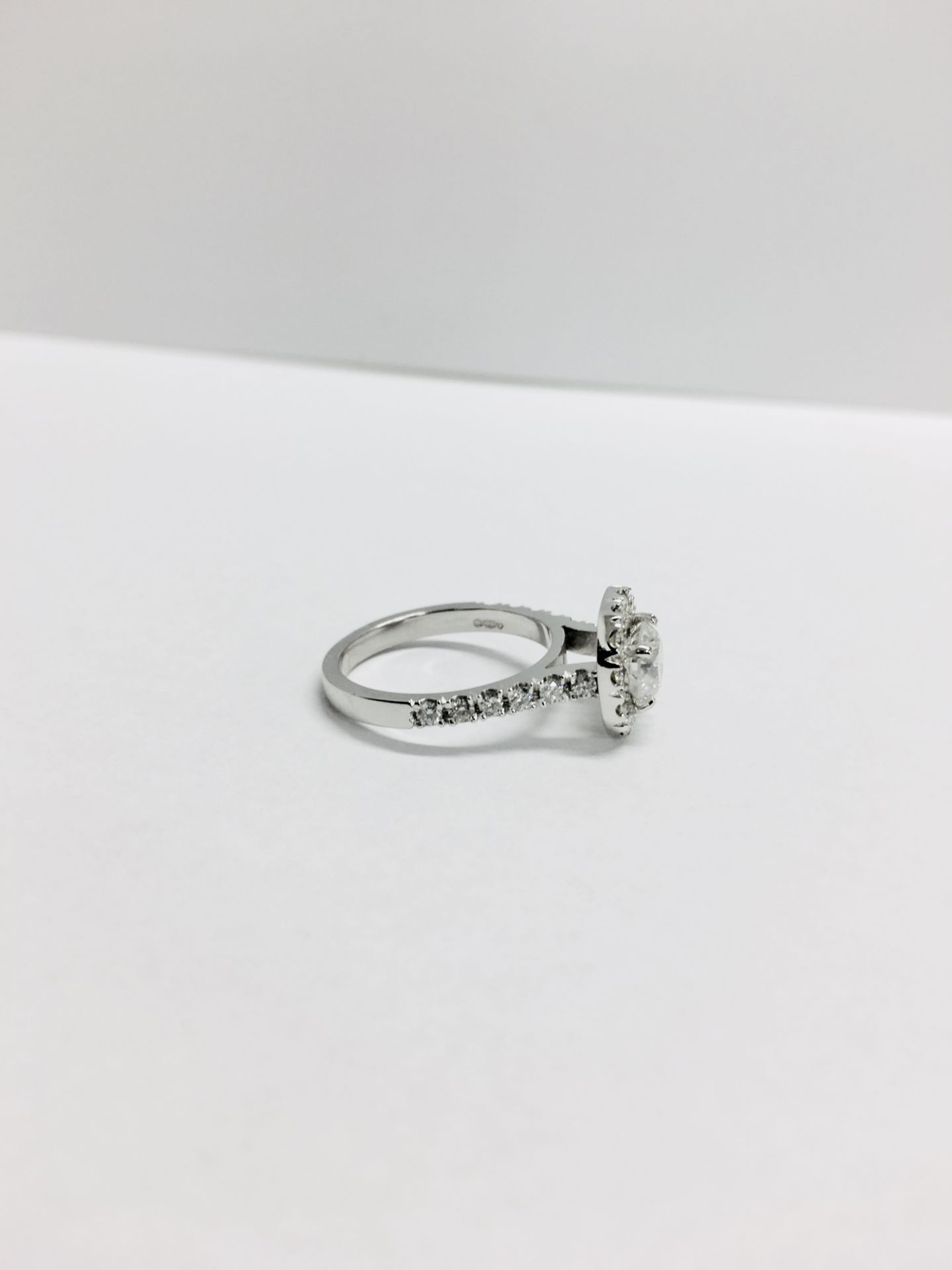 18ct white gold Halo style Diamond ring,0.50ct brilliant cut centre,h colour vs clarity,0.25ct - Image 6 of 6