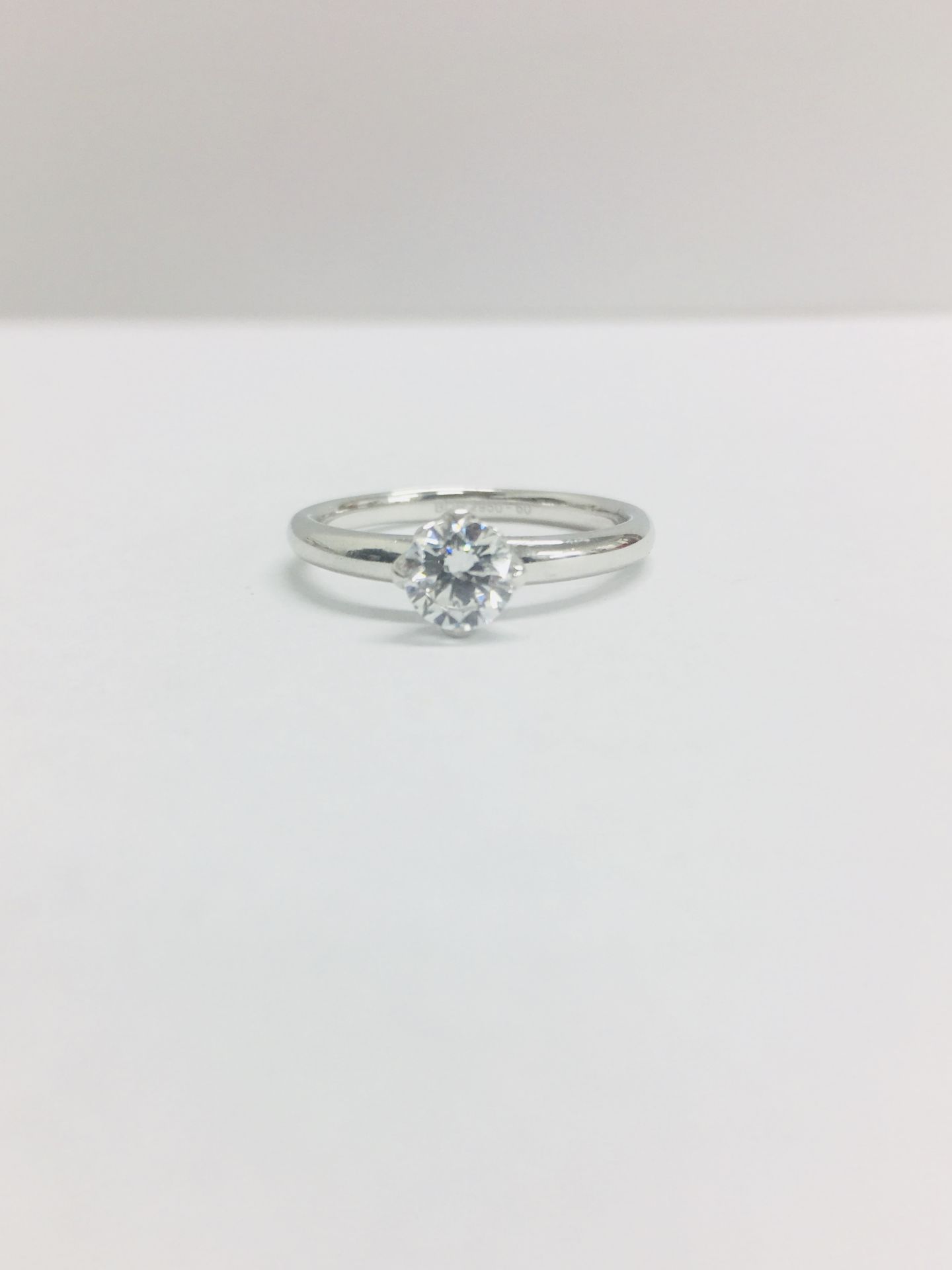 Platinum diamond solitaire ring,0.50ct brillliant cut diamond h colour vs clarity(clarity enhanced),
