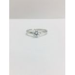 Platinum diamond solitaire ring,0.50ct brillliant cut diamond h colour vs clarity(clarity enhanced),