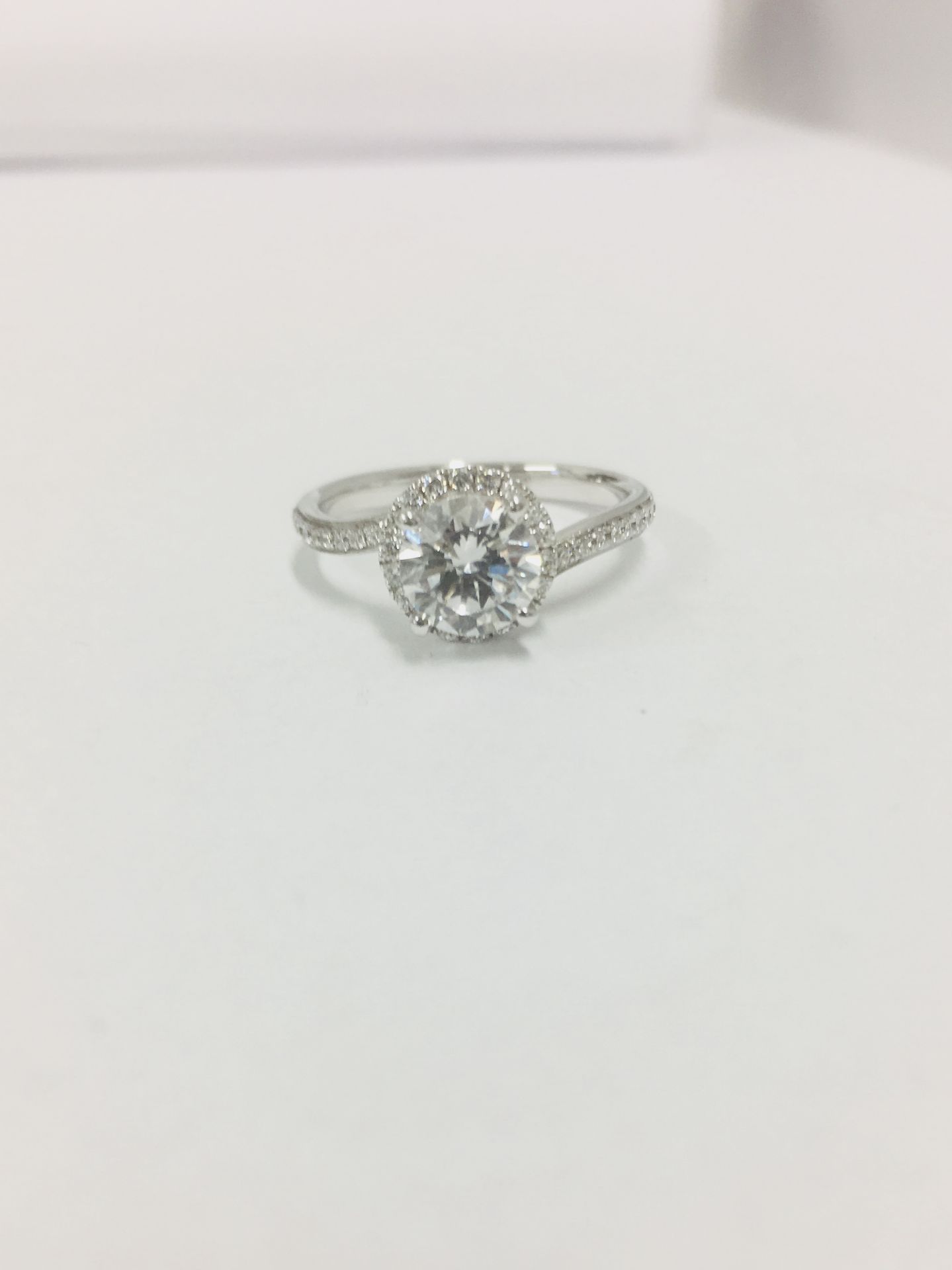 Platinum diamond solitaire ring,0.50ct brilliant cut diamond h colour vs clarity, - Image 6 of 6