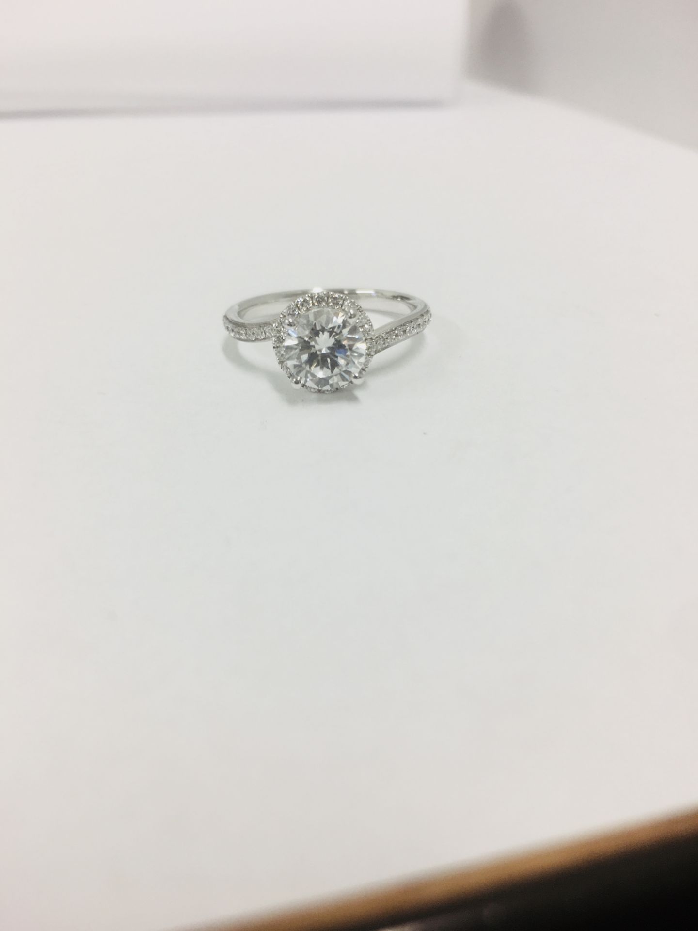 Platinum diamond solitaire ring,0.50ct brilliant cut diamond h colour vs clarity, - Image 5 of 6