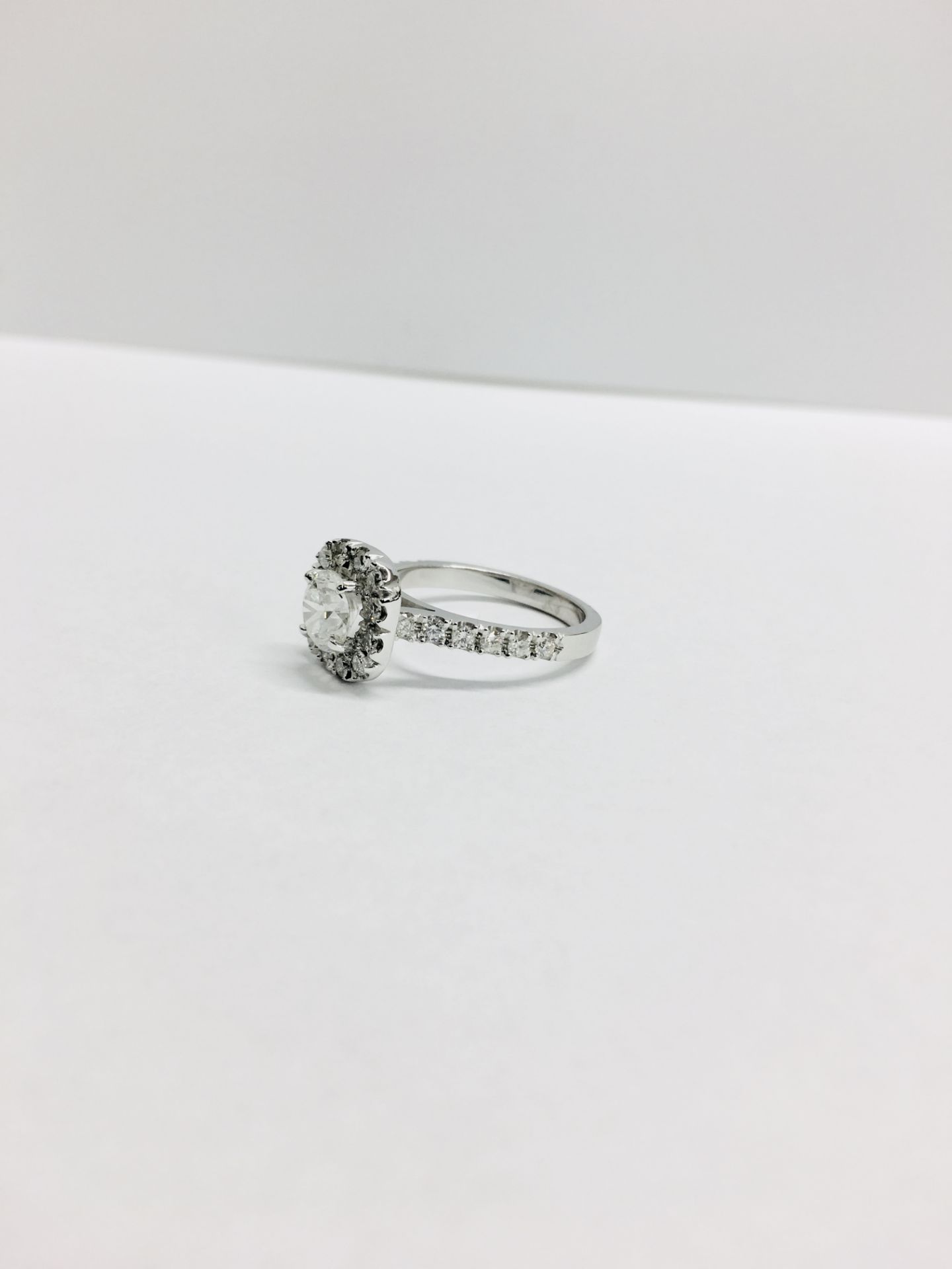 18ct white gold Halo style Diamond ring,0.50ct brilliant cut centre,h colour vs clarity,0.25ct - Image 2 of 6