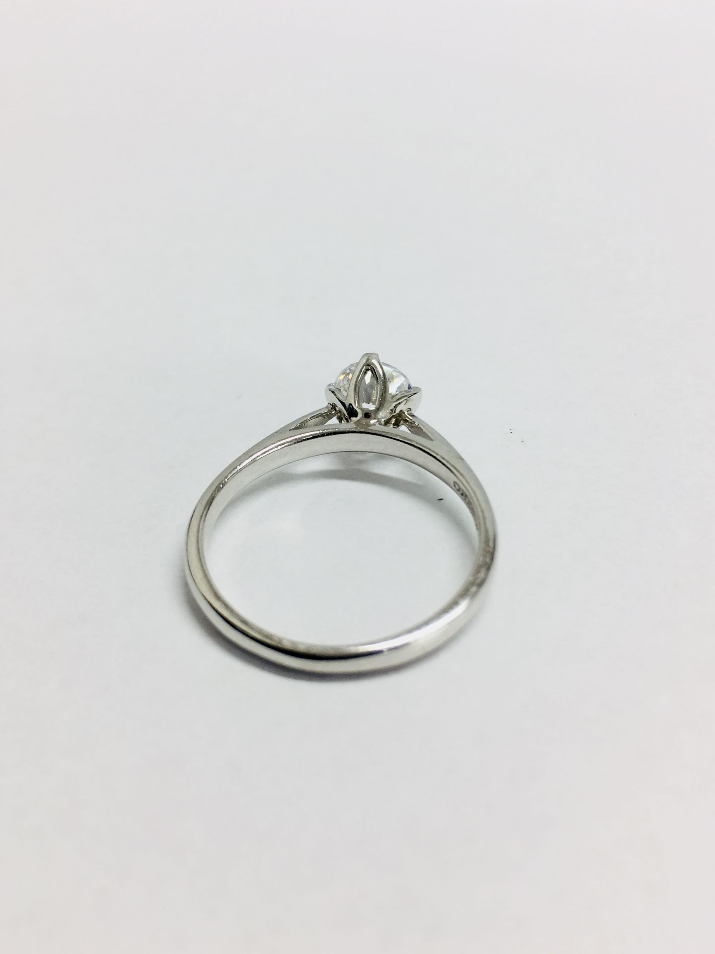 Platinum diamond solitaire ring,0.50ct brillliant cut diamond h colour vs clarity(clarity enhanced), - Image 2 of 6