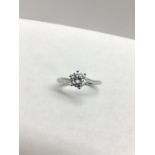 Platinum 6 claw twist diamond solitaire ring,0.50ct brilliant cut diamond h colour vs clarity