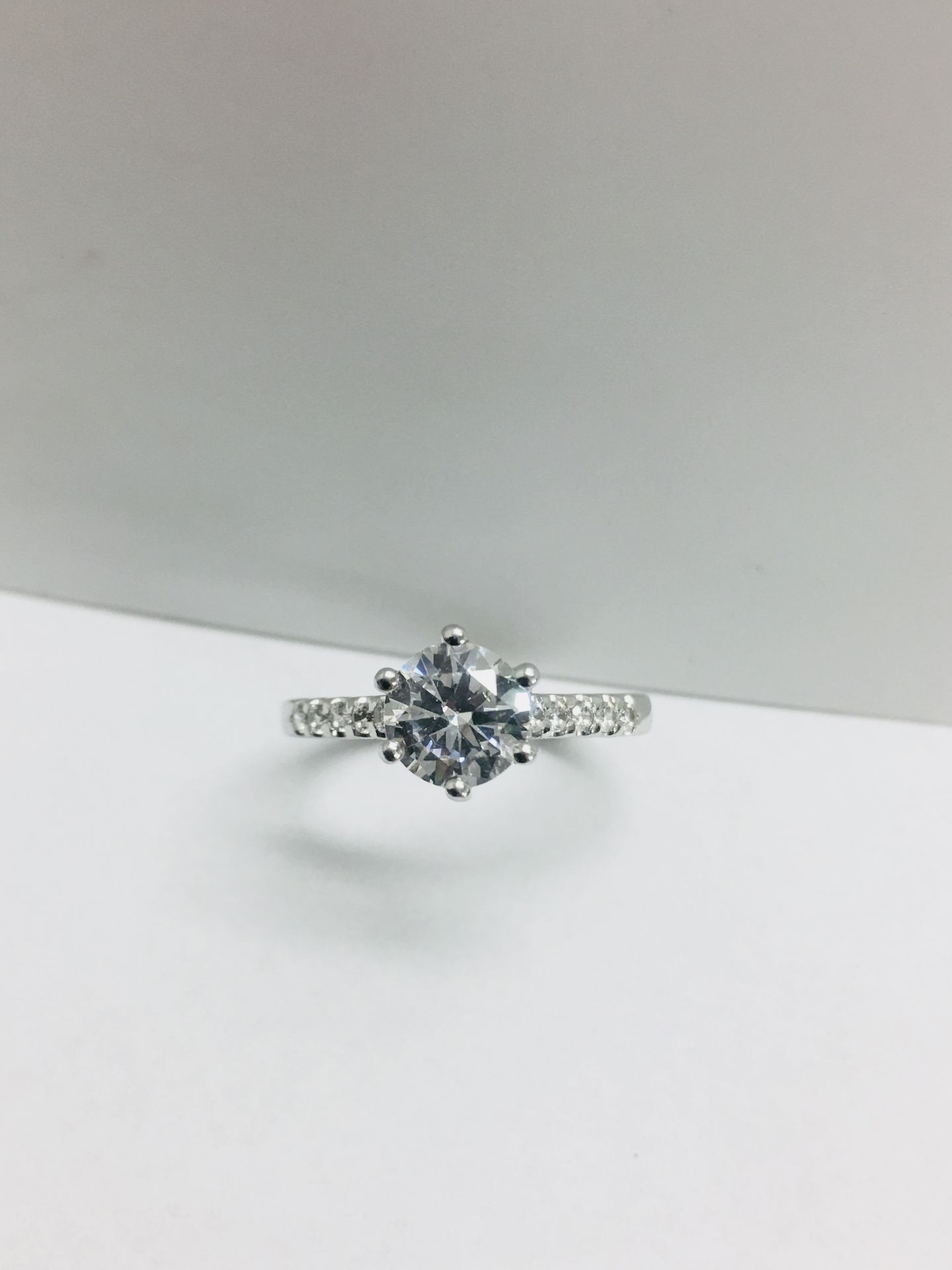 Platinum diamond solitaire ring,0.50ct brilliant cut diamond vs clarity h colour (clarity - Image 5 of 5
