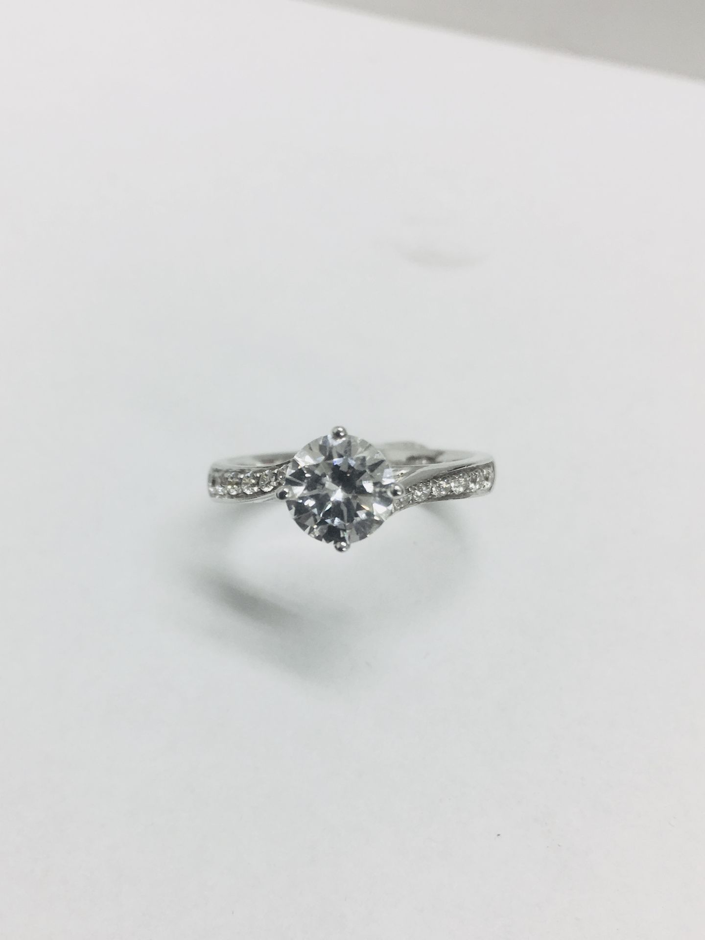 Platinum twist diamond solitaire ring,0.50ct brilliant cut diamond,h colour vs clarity - Image 5 of 6