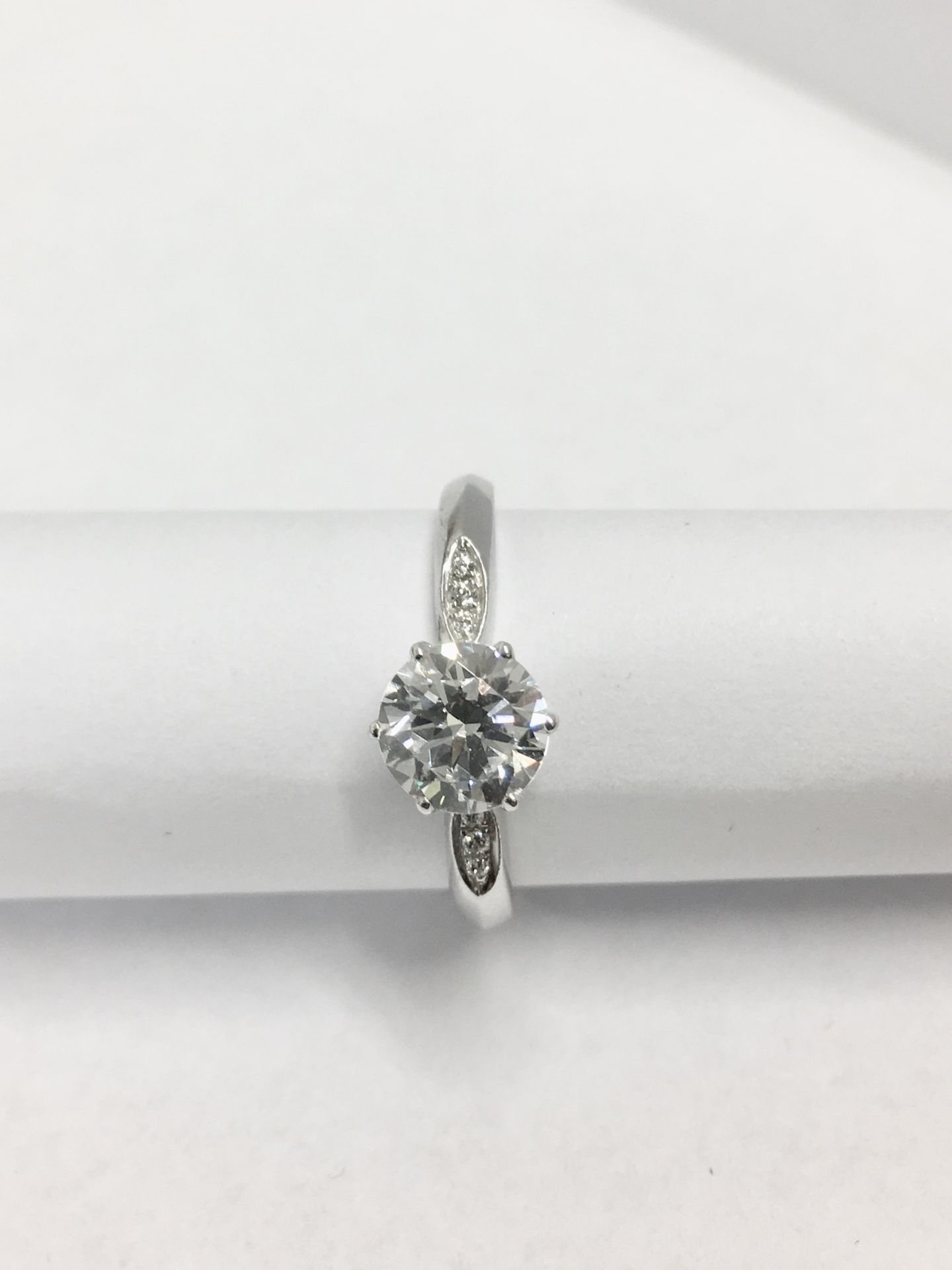 Platinum diamond solitaire ring,0.50ct brilliant cut diamond h colour vs clarity(clarity enhanced), - Bild 4 aus 4