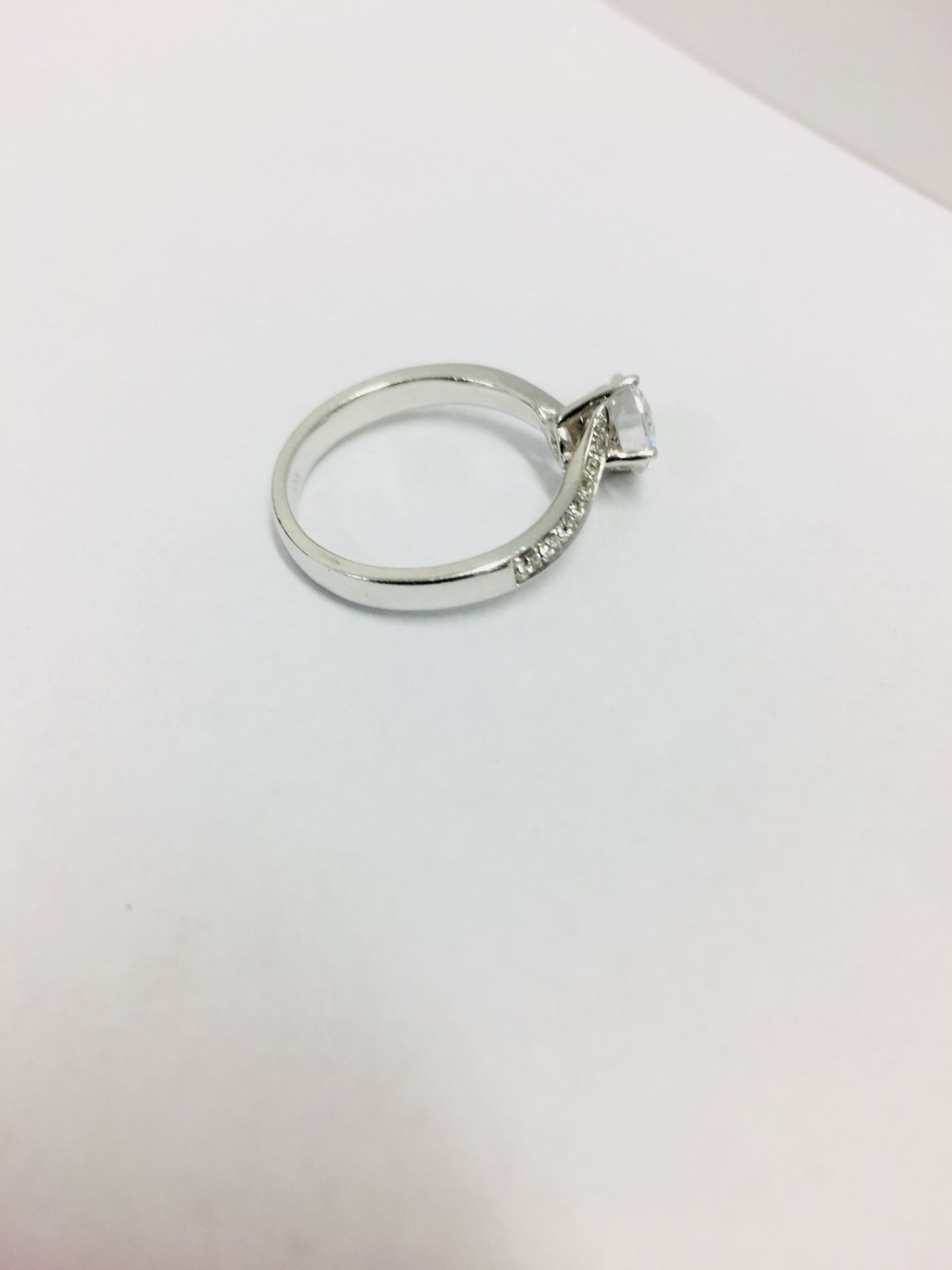 Platinum twist diamond solitaire ring,0.50ct brilliant cut diamond,h colour vs clarity - Image 3 of 6