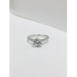 Platinum diamond solitaire ring,0.50ct brilliant cut diamond vs clarity h colour (clarity