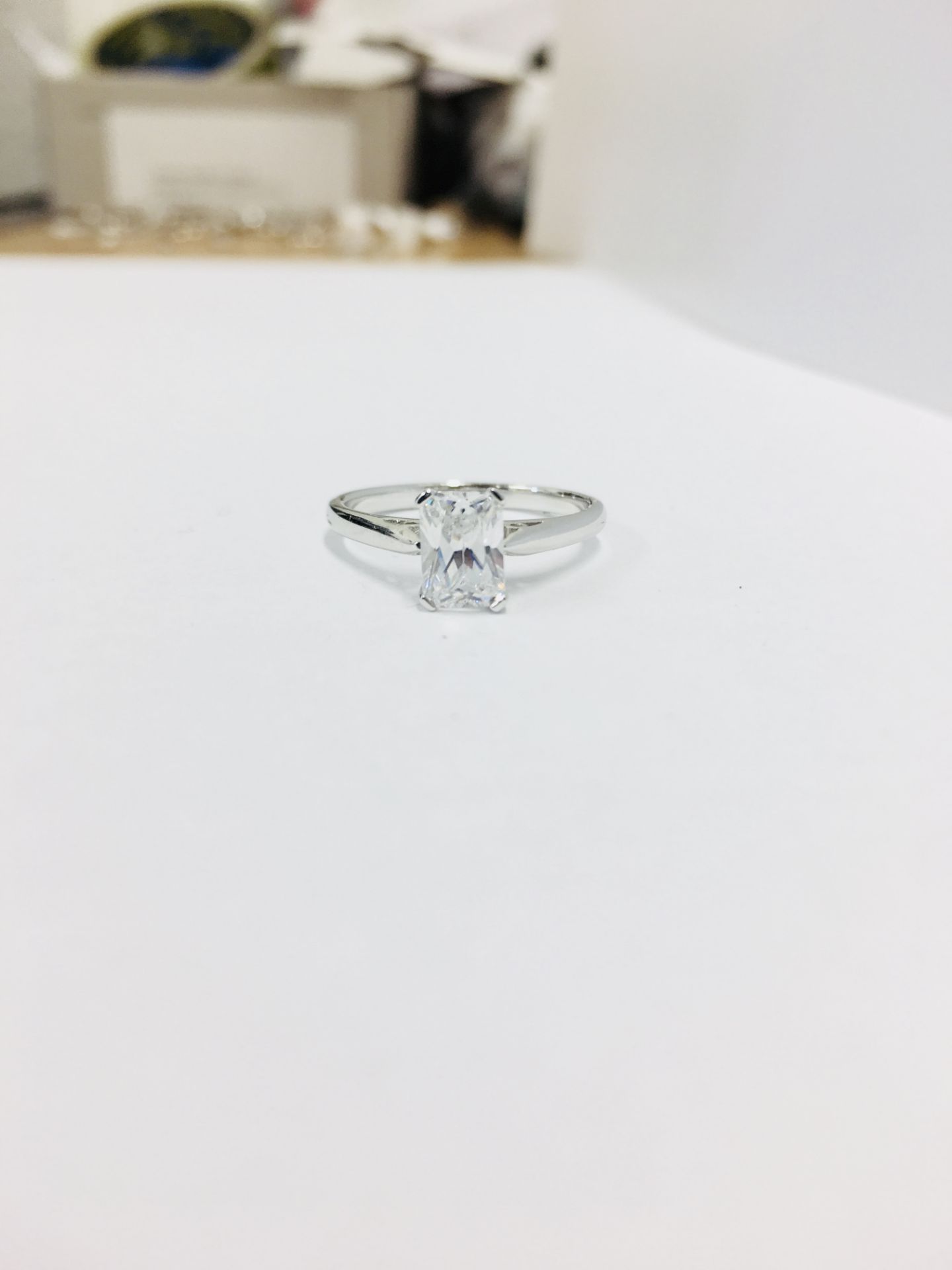 Platinum Radiant cut solitaire ring,0.50ct i colour si2 Radaint cut diamond,3gms platinum 950,uk - Bild 2 aus 4