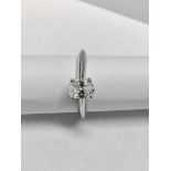 Platinum oval diamond solitaire ring.0.30ct oval diamond si clarity i colour,2.9gms platinum setting