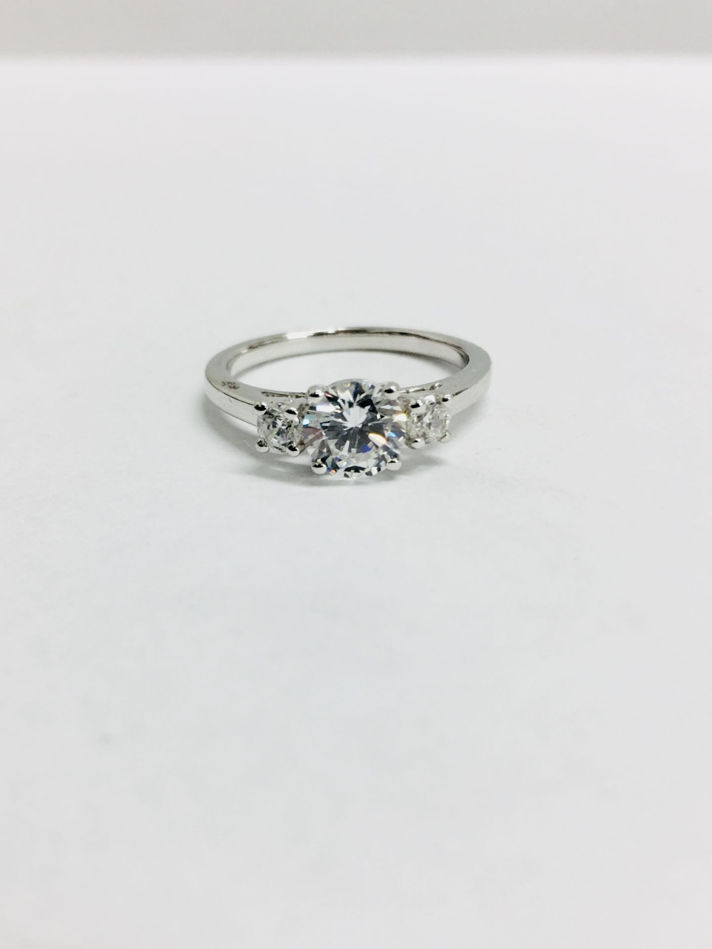 Platinum diamond three stone Ring,0.50ct brilliant cut diamond centre vs clarity h colour,two 0.10ct