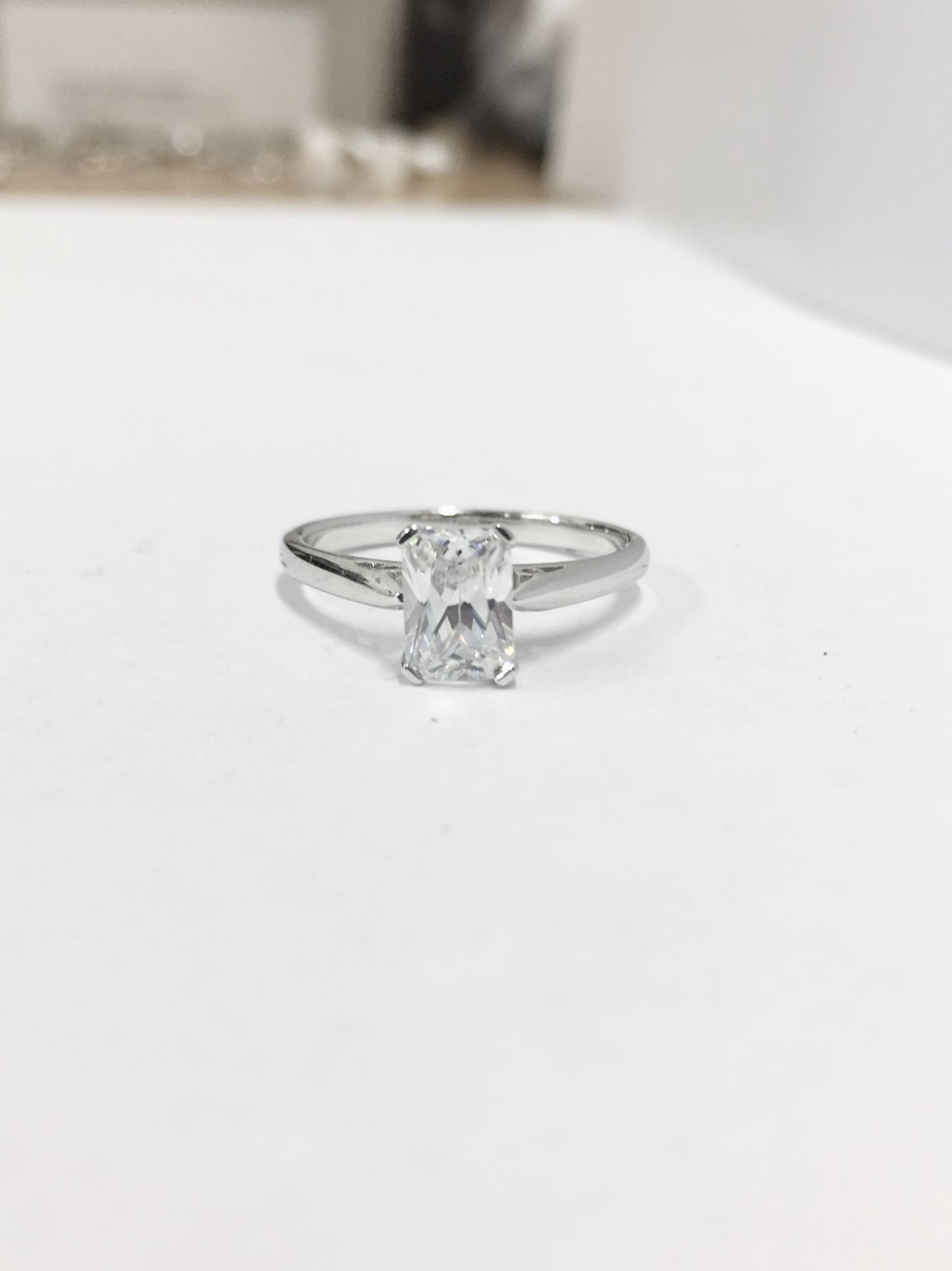 Platinum Radiant cut solitaire ring,0.50ct i colour si2 Radaint cut diamond,3gms platinum 950,uk