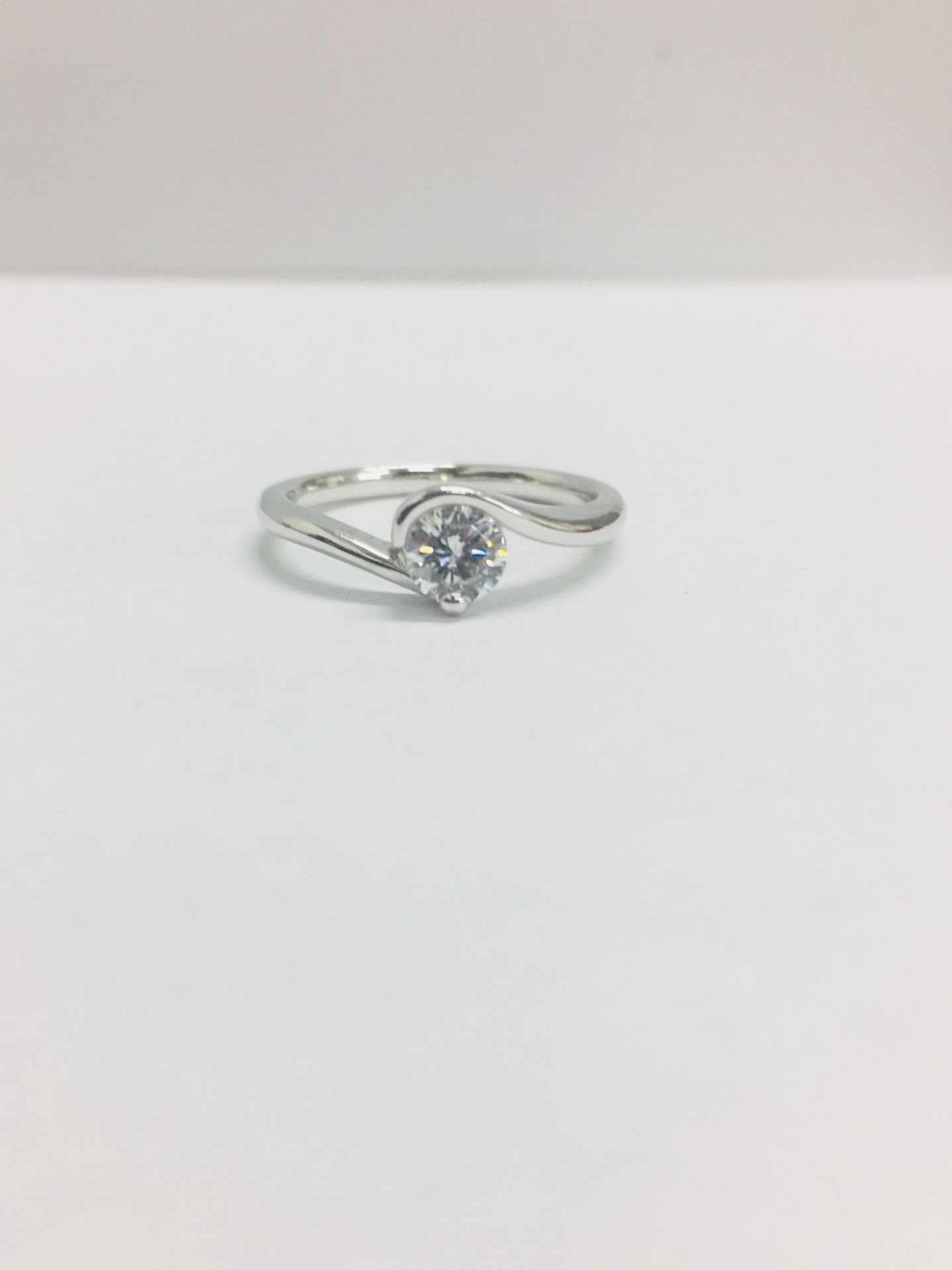Platinum twist style diamond solitaire ring,0.50ct h colour vs clarity diamond(clarity enhanced),4. - Image 2 of 6