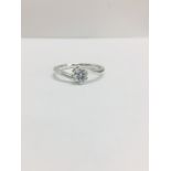 Platinum twist style diamond solitaire ring,0.50ct h colour vs clarity diamond(clarity enhanced),4.