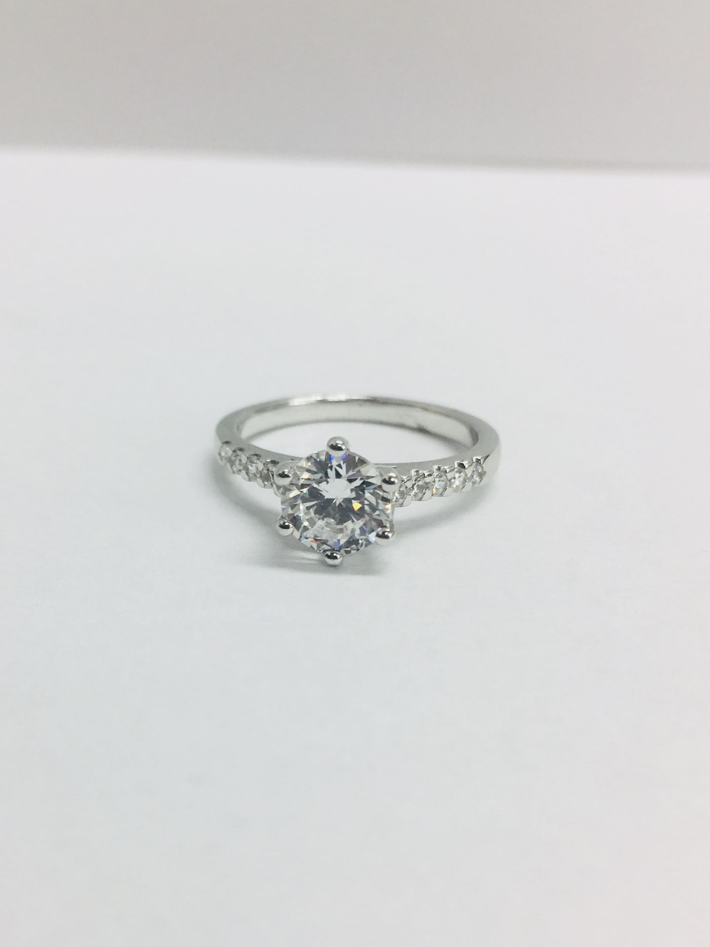 Platinum diamond solitaire ring,0.50ct brilliant cut diamond vs clarity h colour (clarity - Bild 2 aus 5