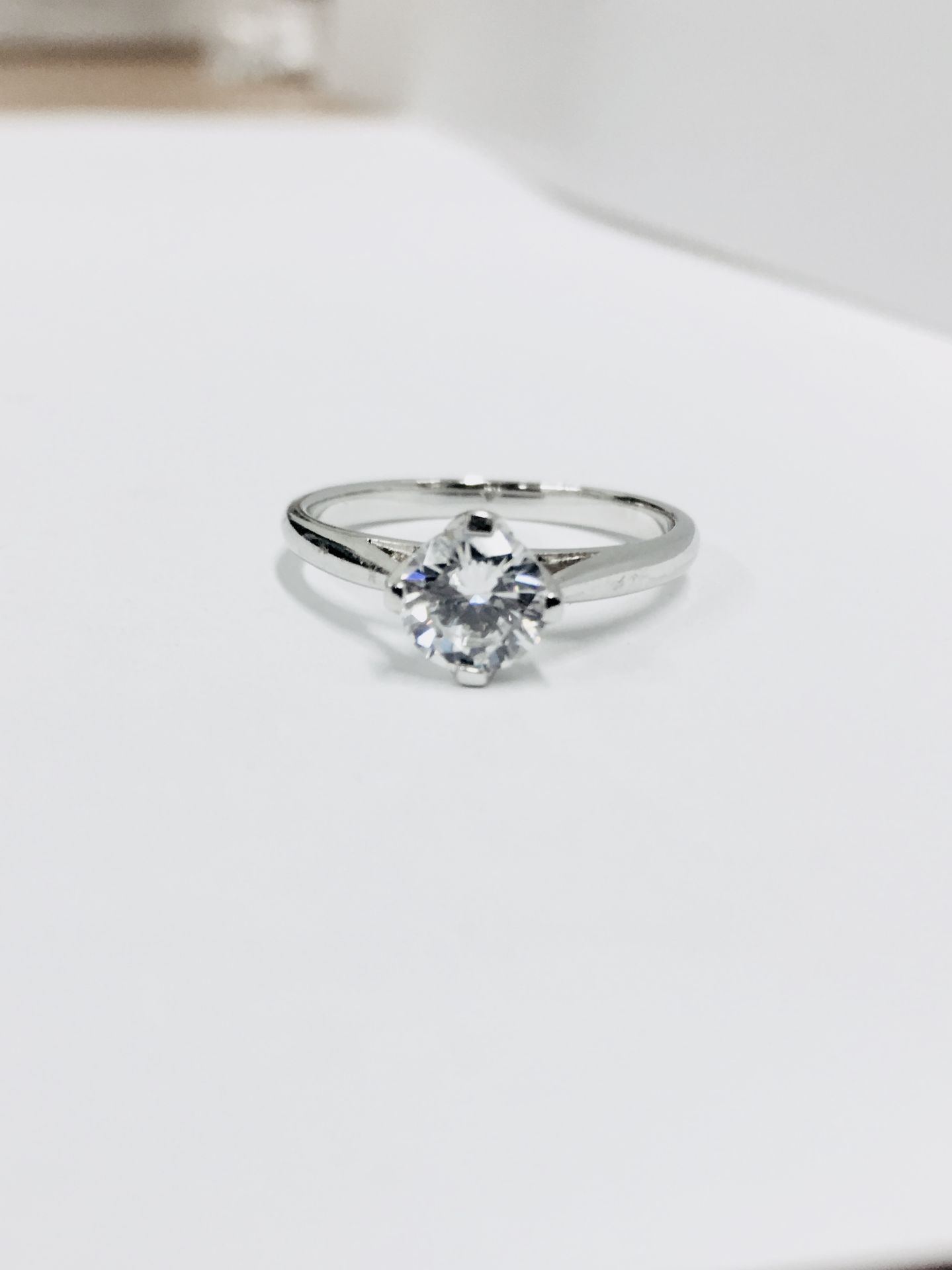 Platinum 4 claw diamond solitaire Ring,0.50ct brilliant cut diamond h colour vs clarity (clarity - Bild 3 aus 3