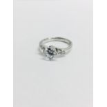 Platinum diamond solitaire ring with diamond set shoulders,0.50ct i vs clarity diamond natural