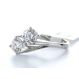 18ct White Gold Two Stone Claw Set Diamond Ring 2.02