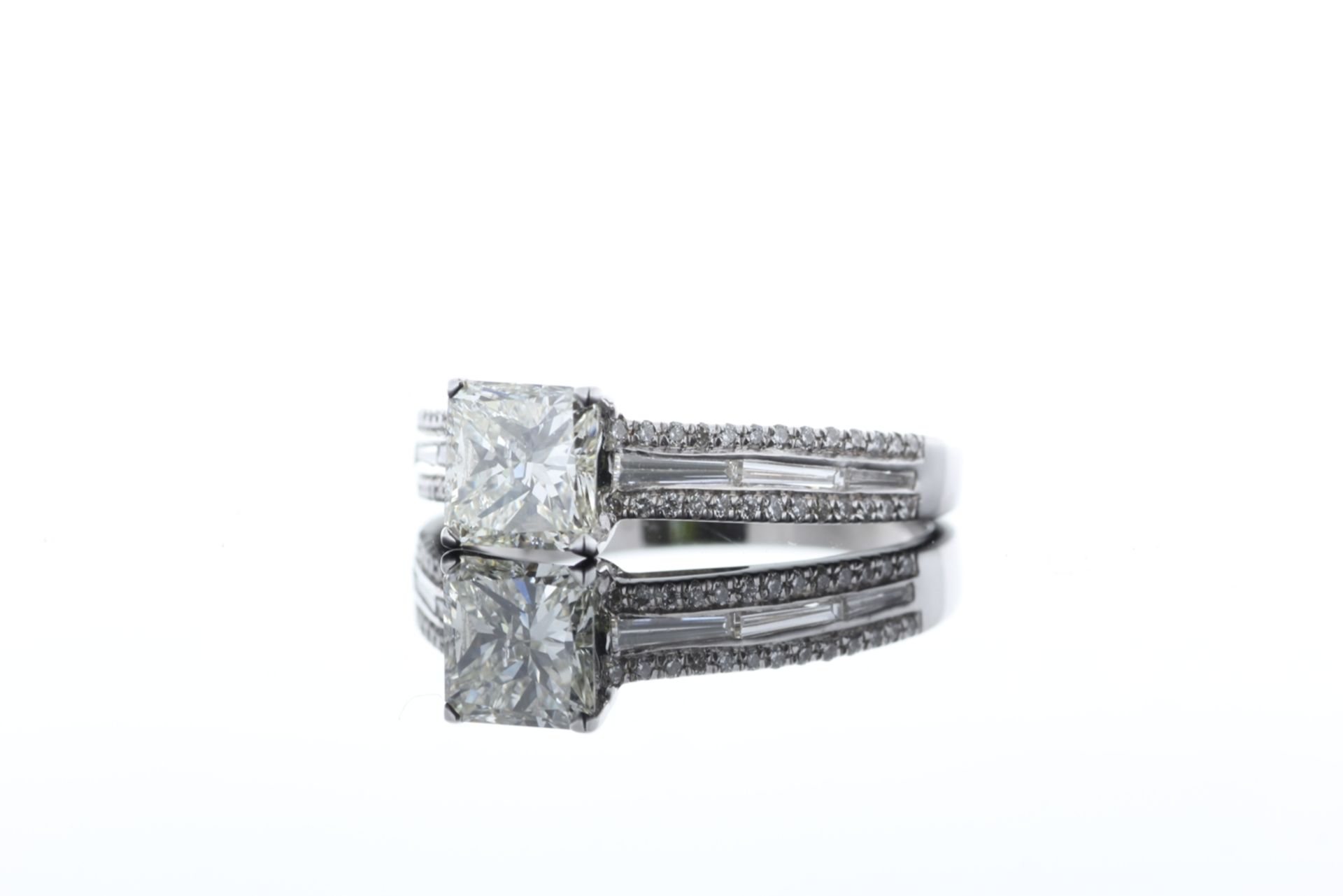 18ct White Gold Princess Cut Diamond Ring 1.55 - Bild 8 aus 74