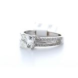 18ct White Gold Princess Cut Diamond Ring 1.55