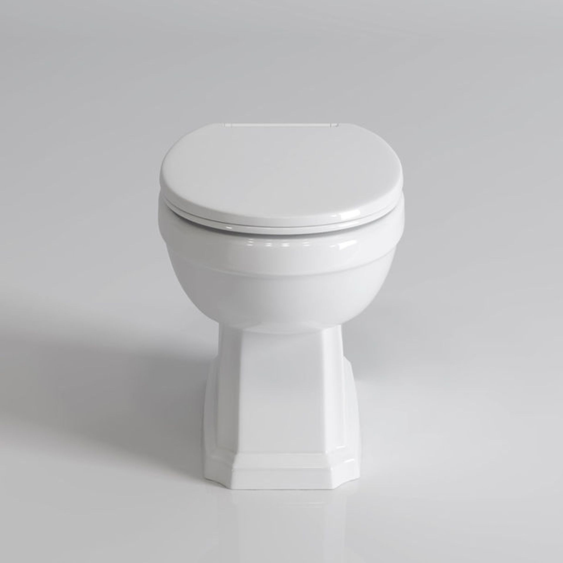 (M134) Victoria II Traditional Back To Wall Toilet - White Seat. RRP £324.99. Traditional features - Image 4 of 4