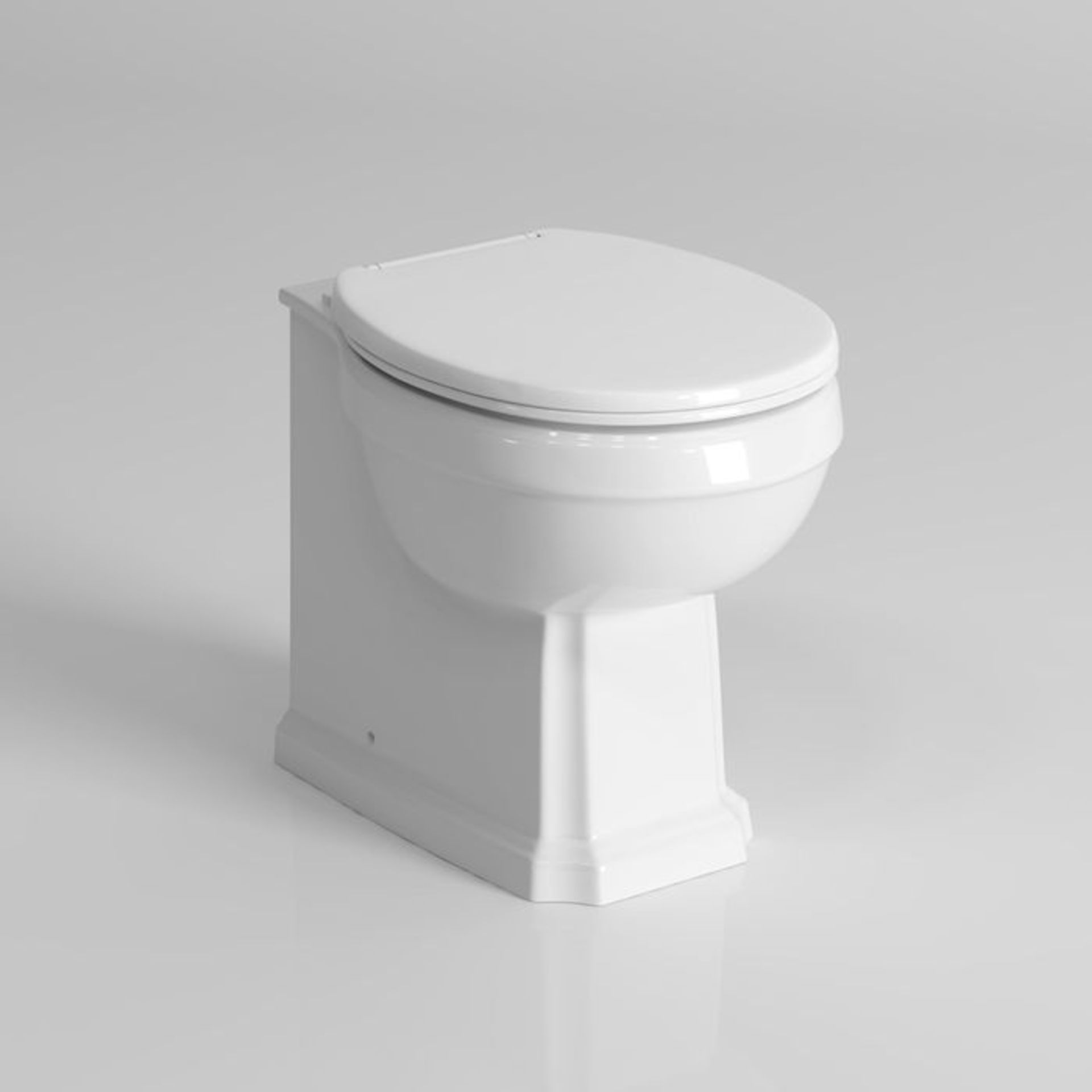 (M134) Victoria II Traditional Back To Wall Toilet - White Seat. RRP £324.99. Traditional features - Image 3 of 4