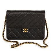 Chanel, Black Quilted Lambskin Vintage Small Classic Single Flap Bag