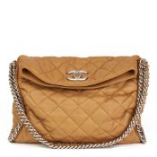 Chanel, Honey Beige Quilted Washed Lambskin Chain Around Hobo