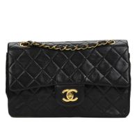 Chanel, Black Quilted Lambskin Vintage Small Classic Double Flap Bag
