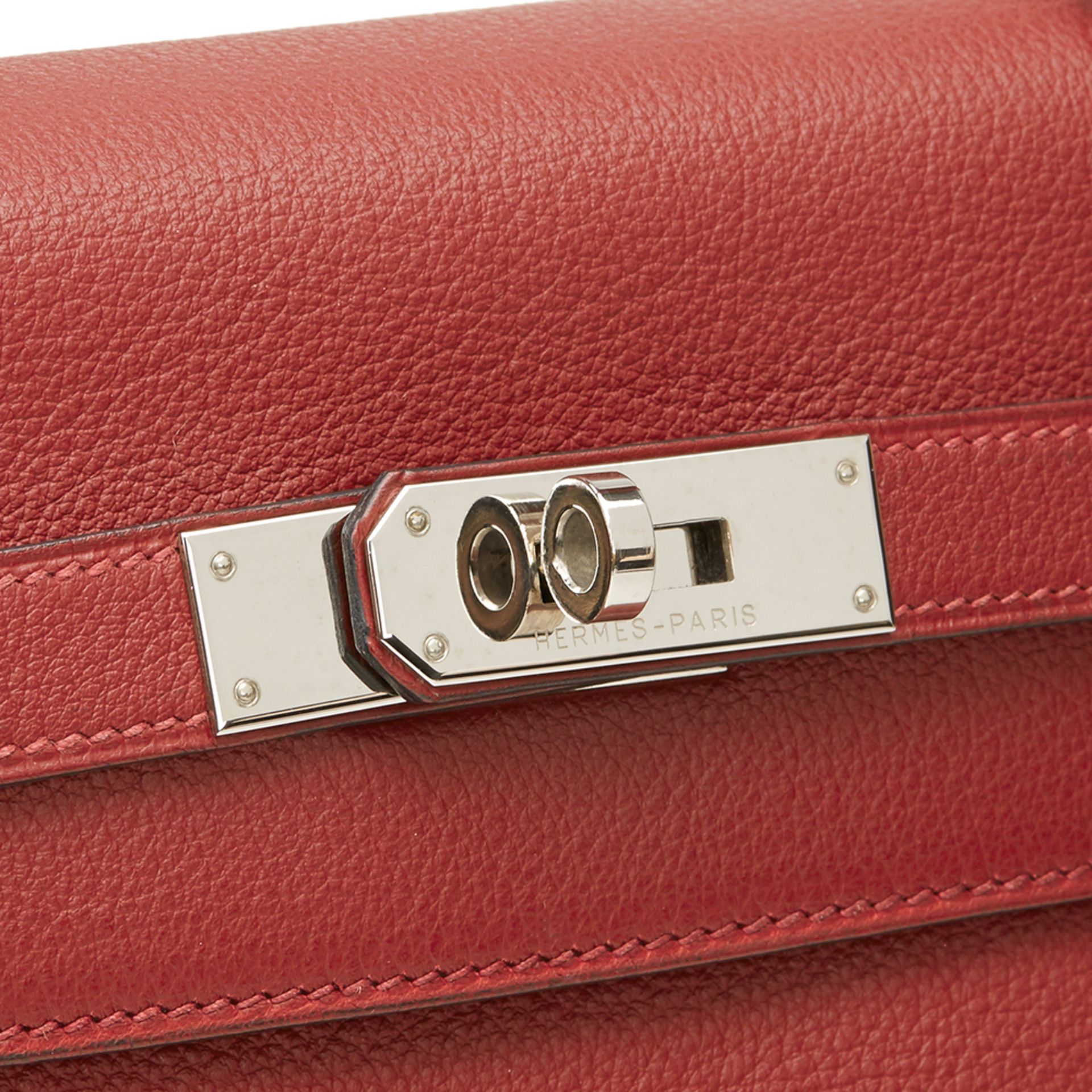 Hermès Rouge H Evergrain Leather Kelly 32Cm Retourne - Bild 6 aus 10