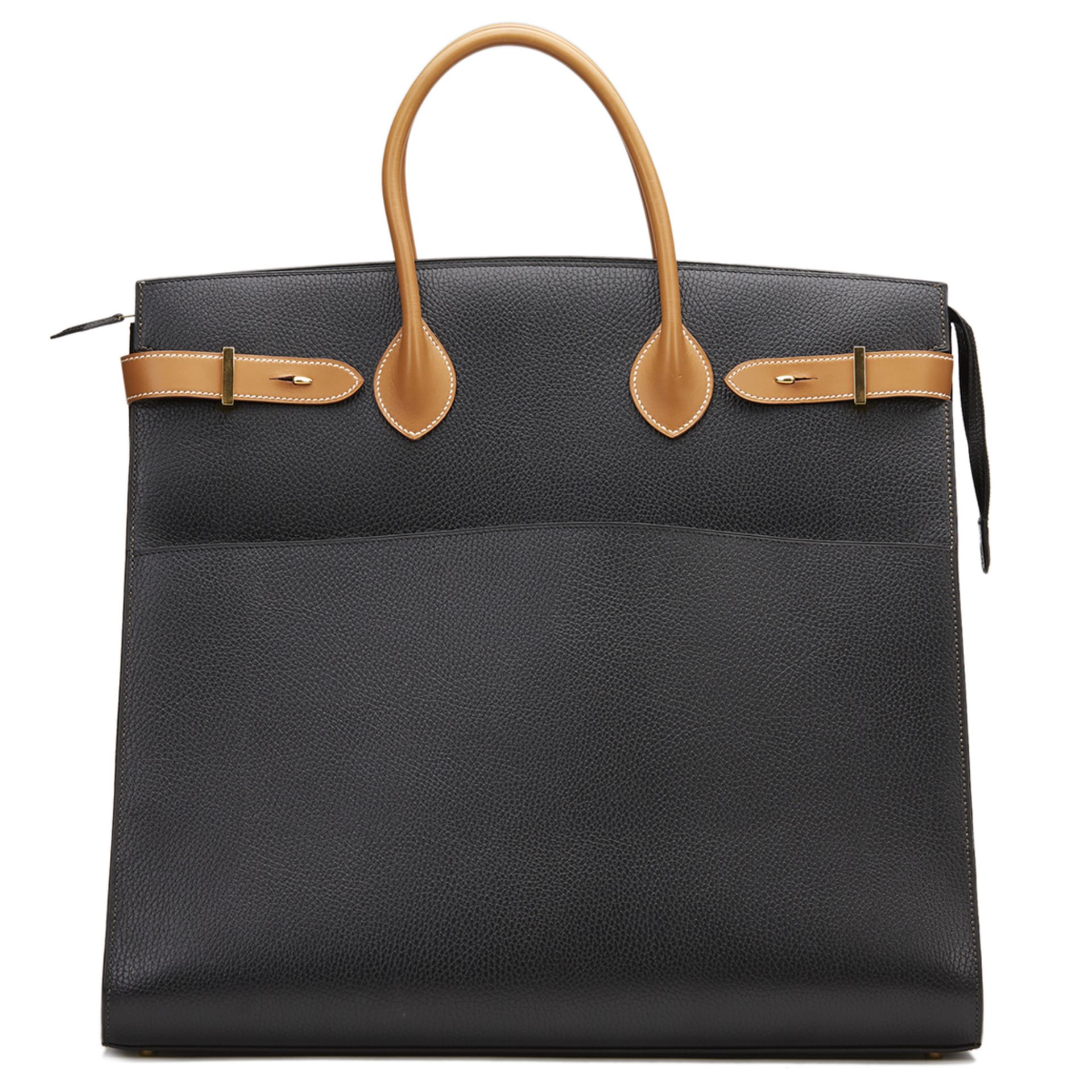 Hermès Black Ardennes Leather & Barenia Leather Vintage Airport Bag - Image 2 of 10