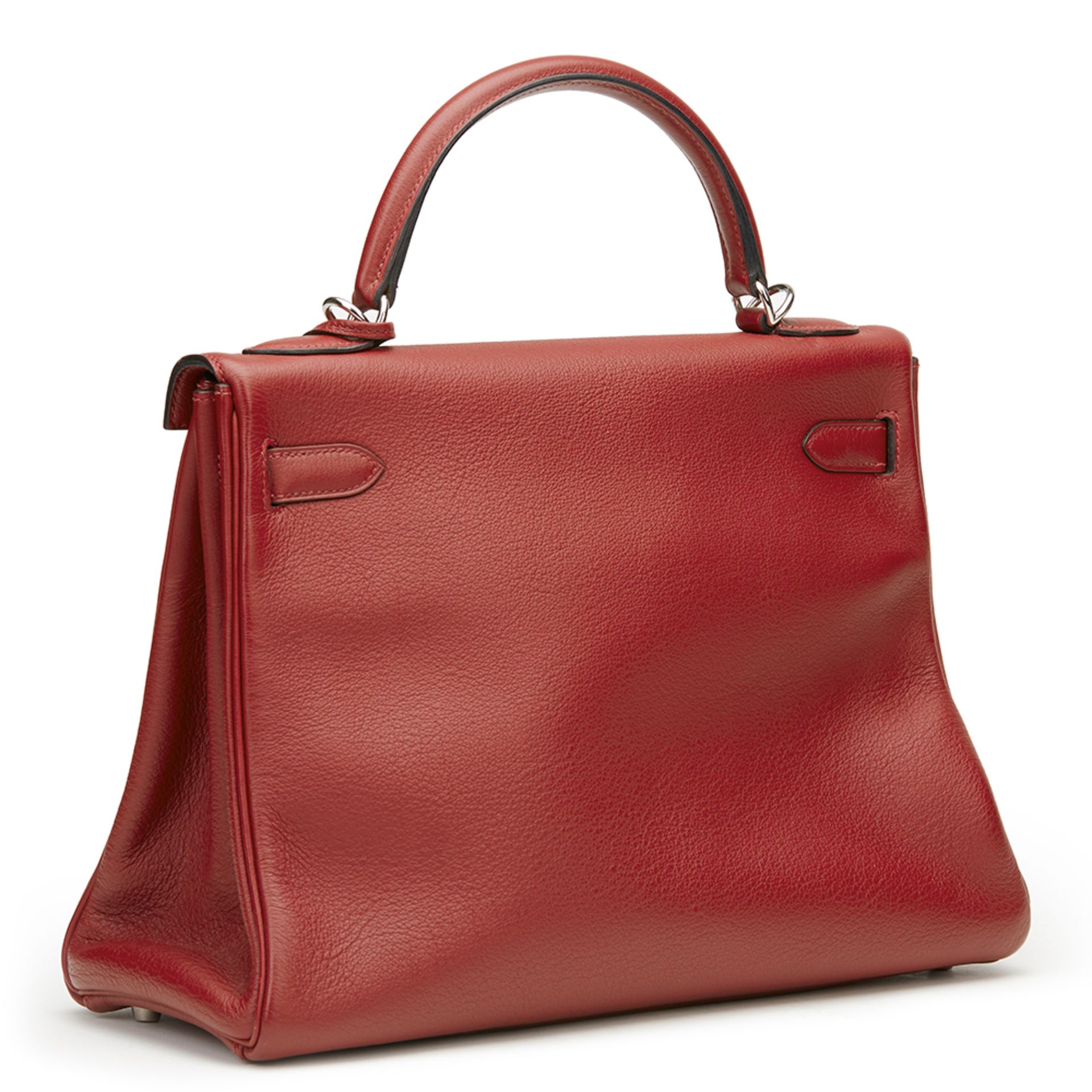 Hermès Rouge H Evergrain Leather Kelly 32Cm Retourne - Bild 4 aus 10
