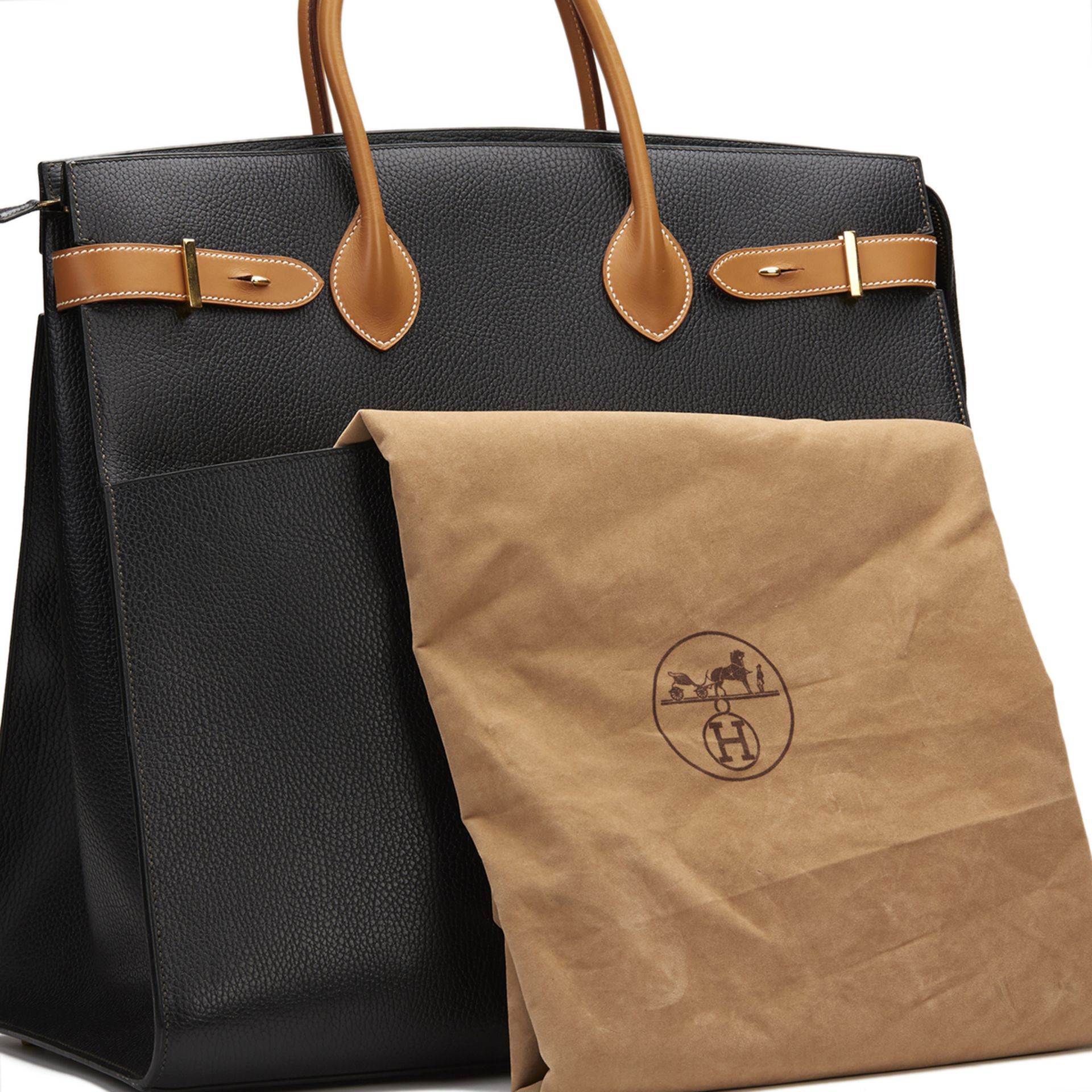 Hermès Black Ardennes Leather & Barenia Leather Vintage Airport Bag - Image 10 of 10