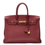 Hermès Rubis Clemence Leather Birkin 35Cm