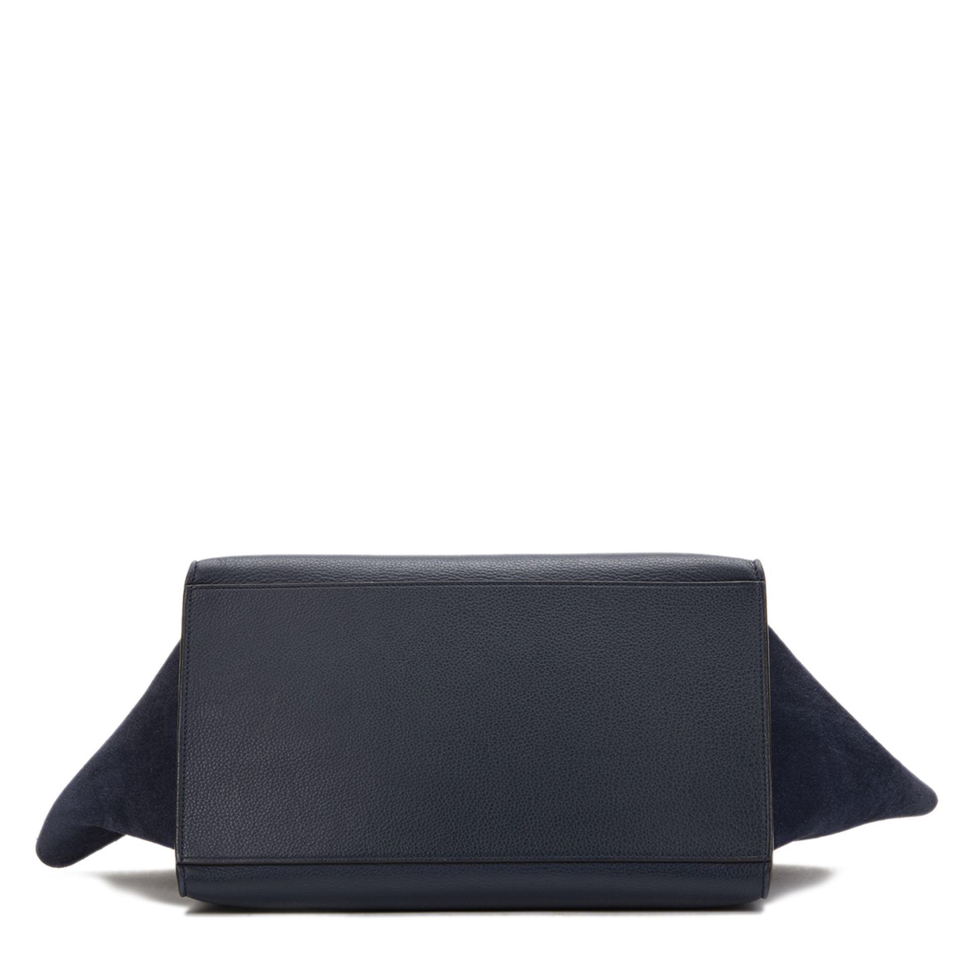 Céline Navy Drummed Calfskin Leather & Suede Large Trapeze - Bild 6 aus 10