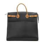 Hermès Black Ardennes Leather & Barenia Leather Vintage Airport Bag