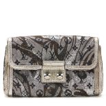 Louis Vuitton Silver Monogram Brocade Thalie Clutch