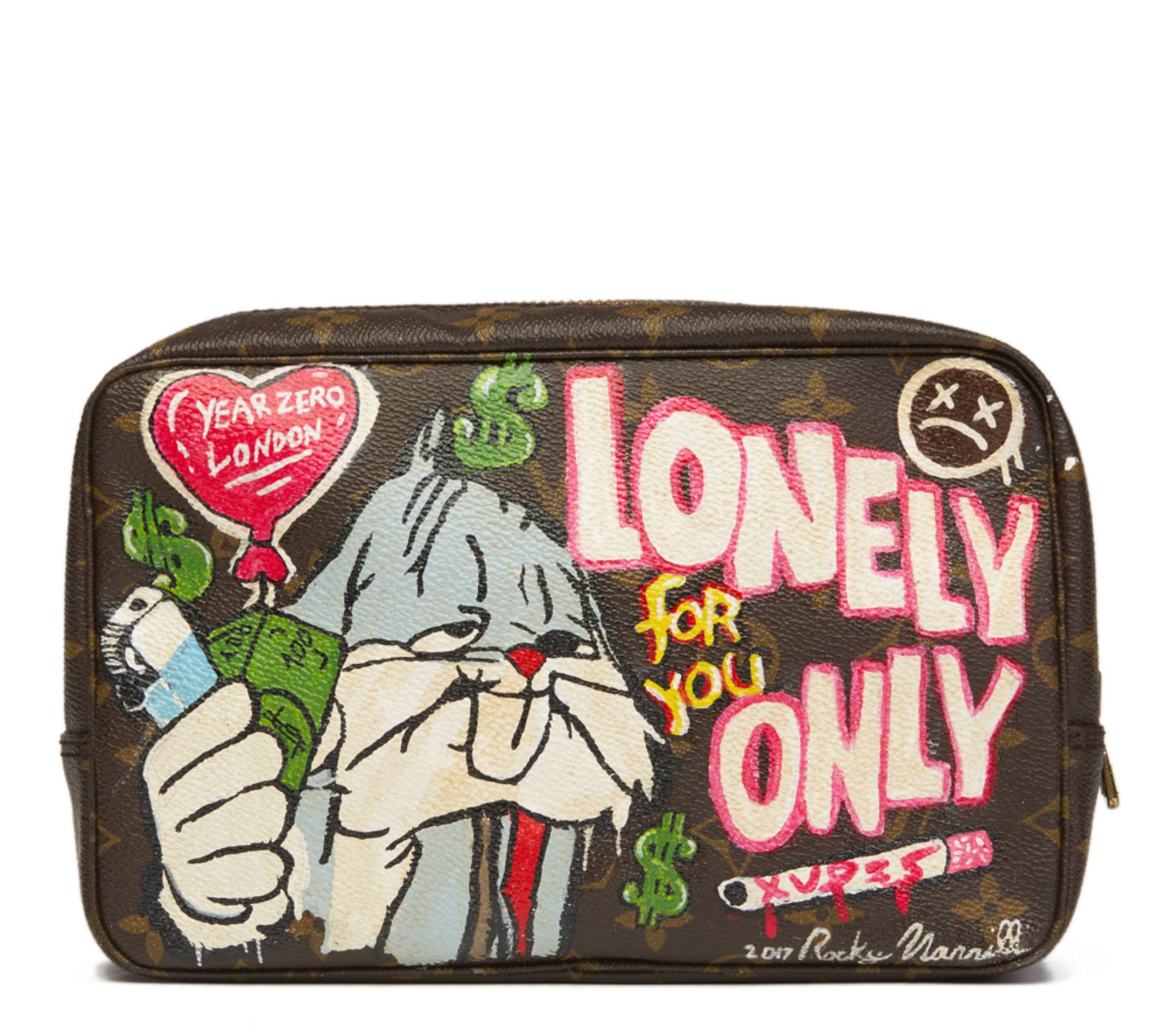 Louis Vuitton Hand-Painted 'Lonely For You Only' X Year Zero London Toiletry Pouch